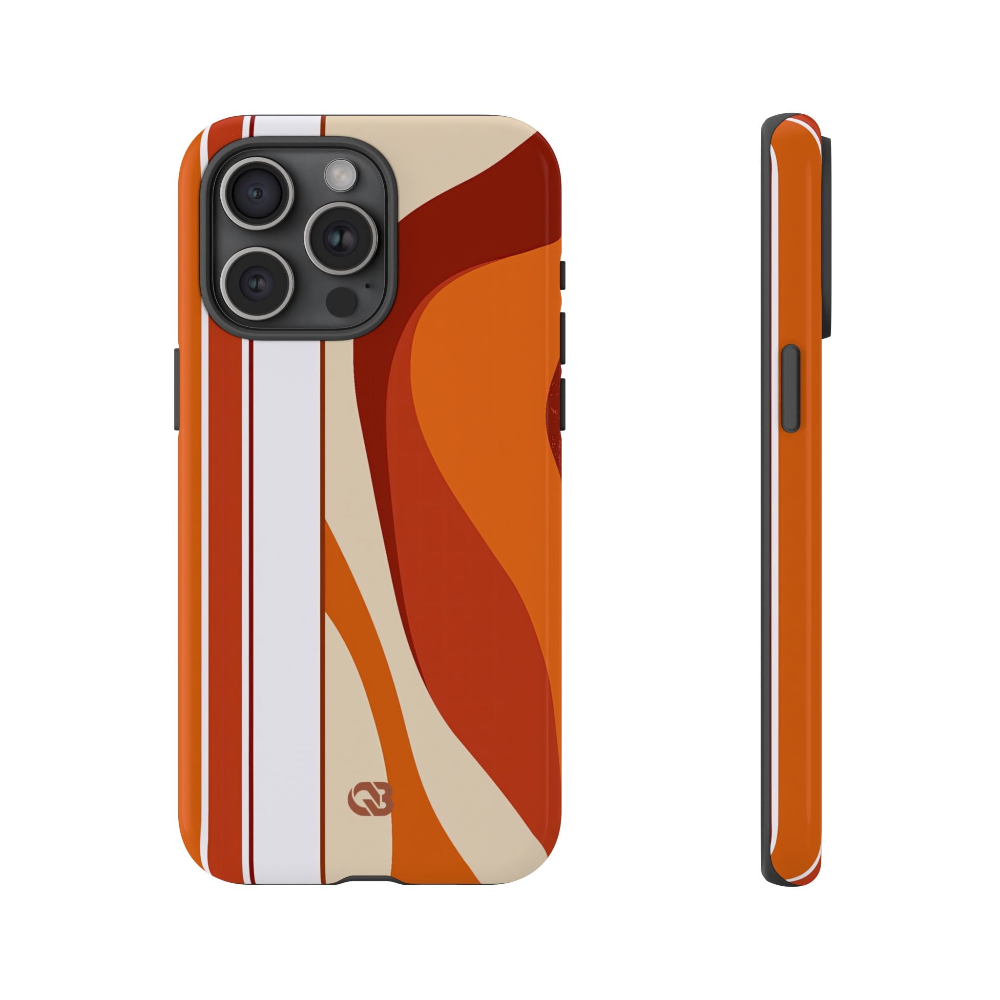 Orange Tough Phone Case for iPhone - Terracotta Metro Line