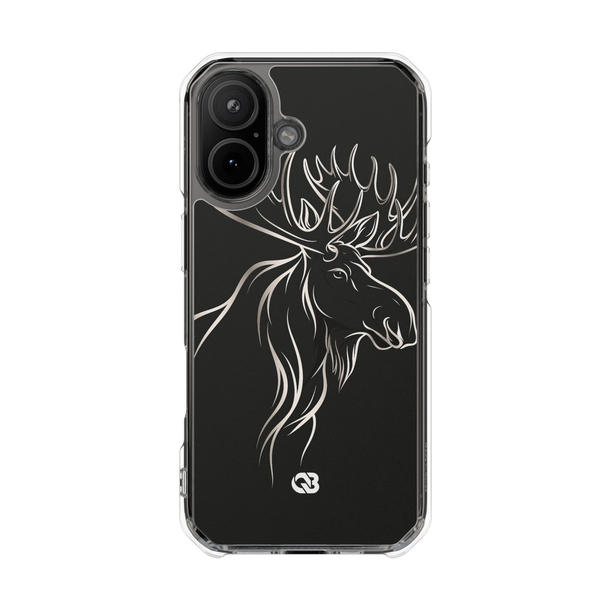 Nordic Moose Contour · Clear Impact Magnetic Phone Case for iPhone · Black
