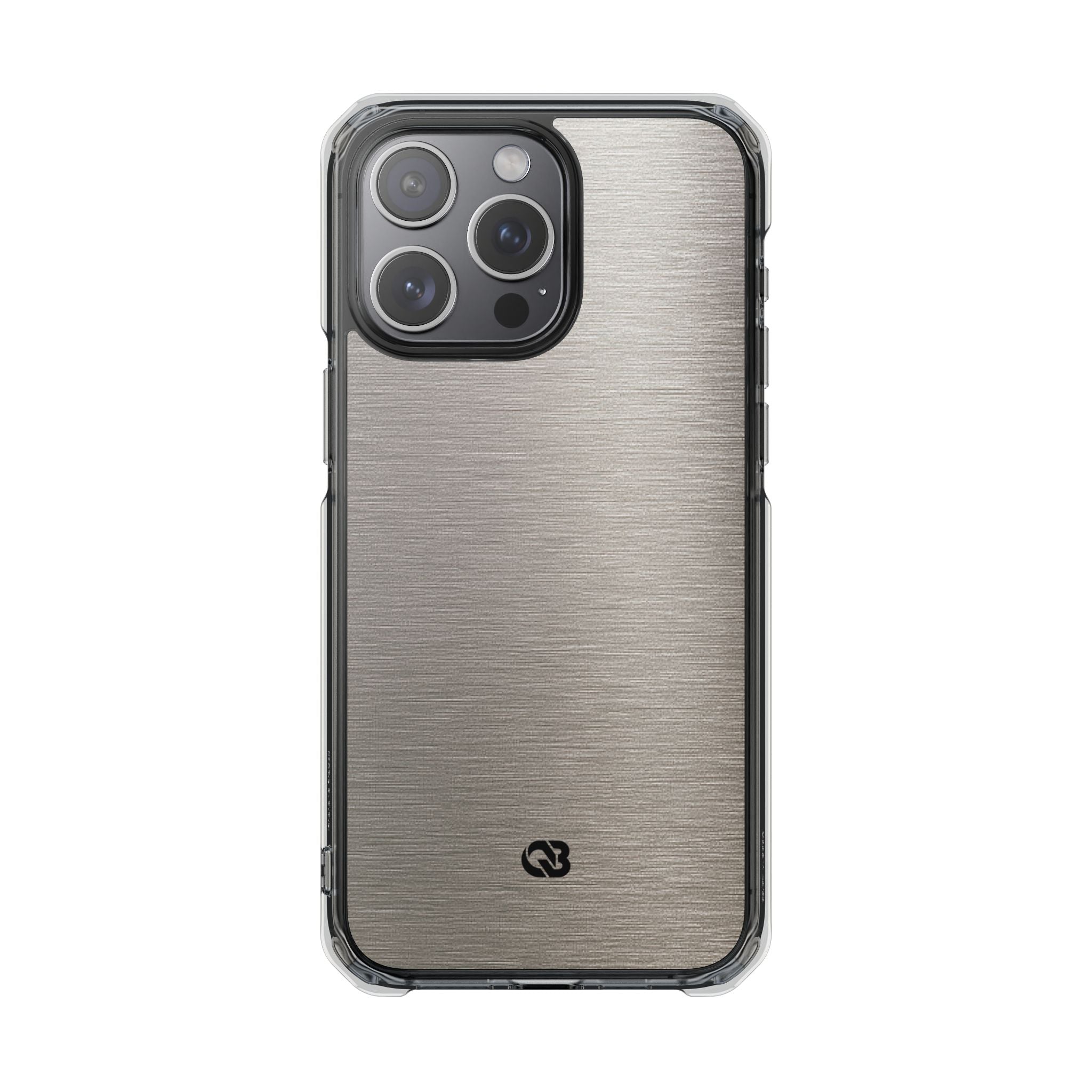 Grey Impact MagSafe Phone Case for iPhone - Brushed Nickel Linen