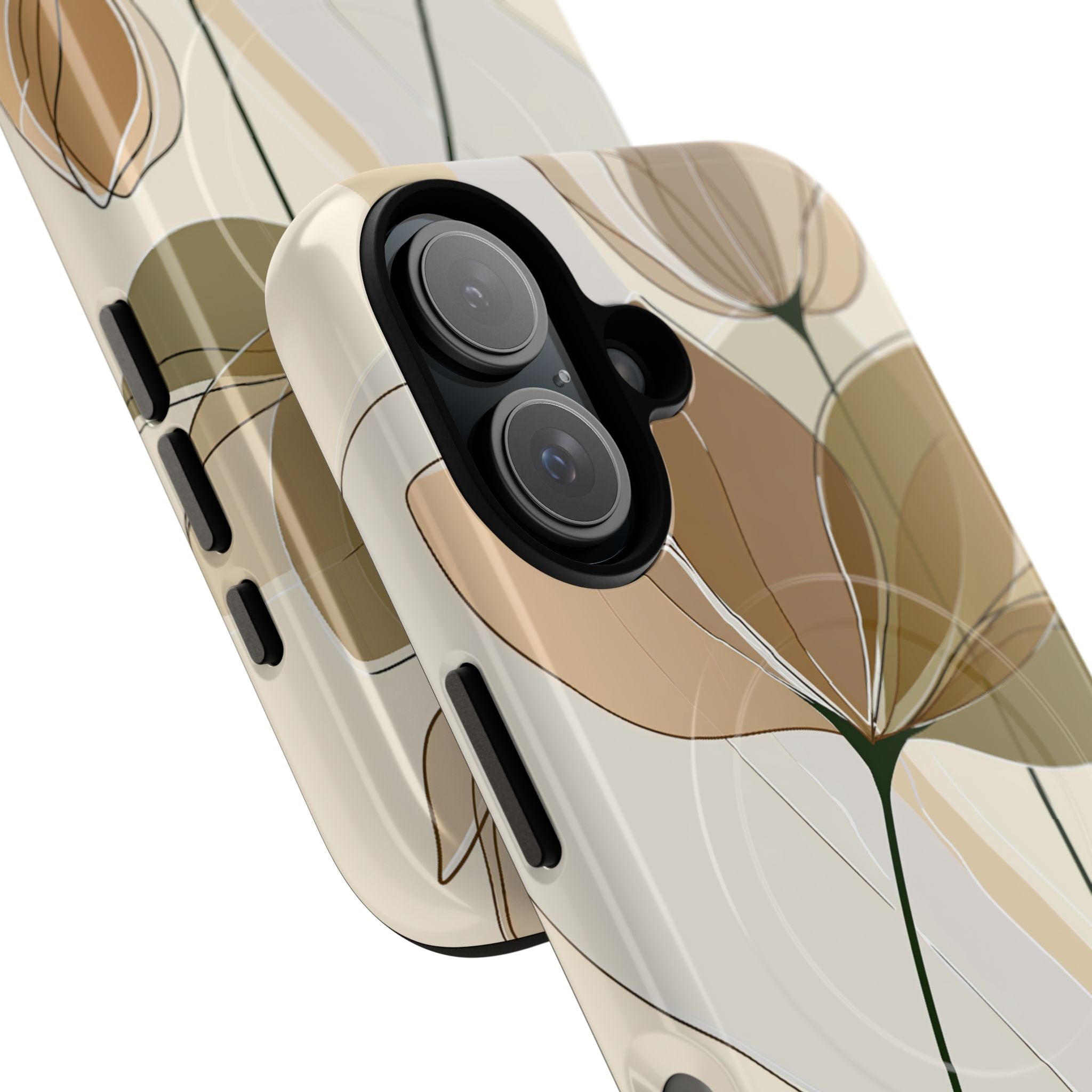 Beige Tough 2.0 Magsafe Phone Case for iPhone - Muted Ochre Petals