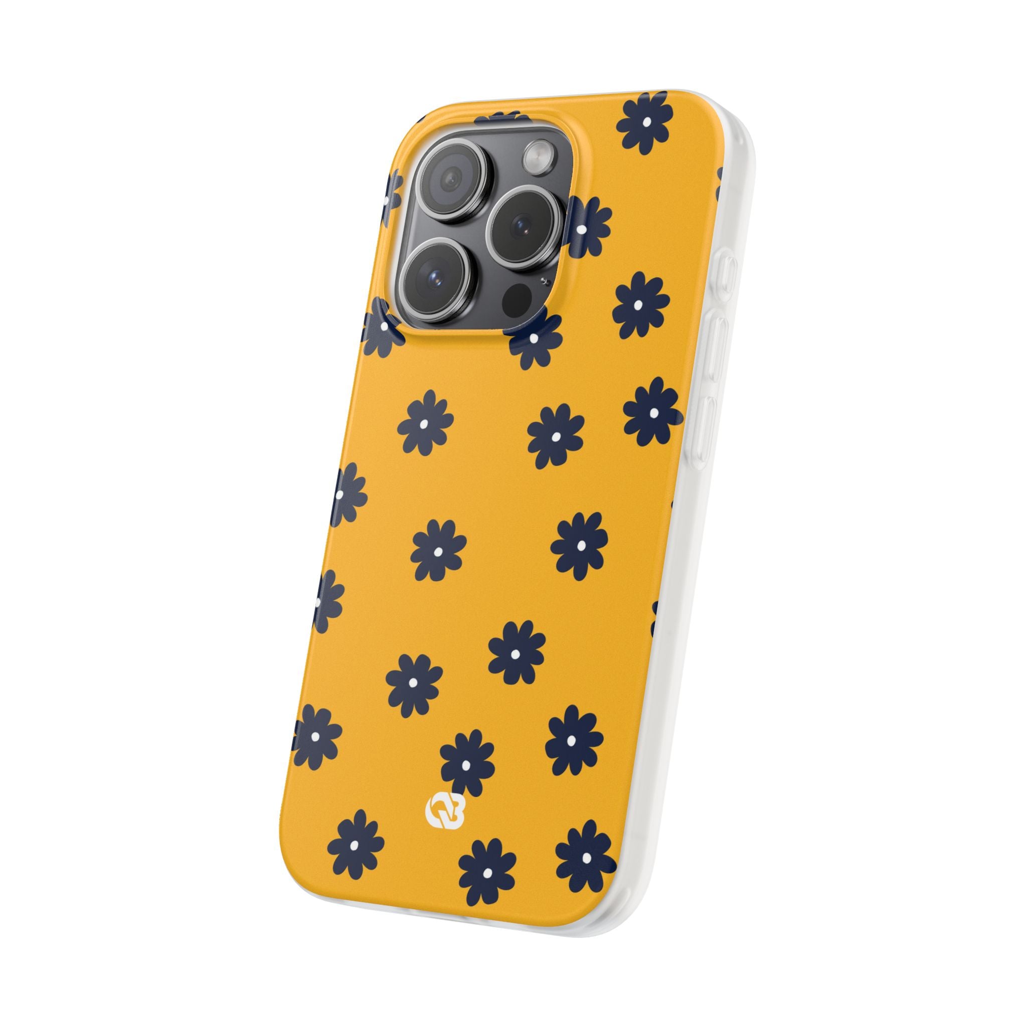 Navy Daisy Mustard · Soft Phone Case for iPhone