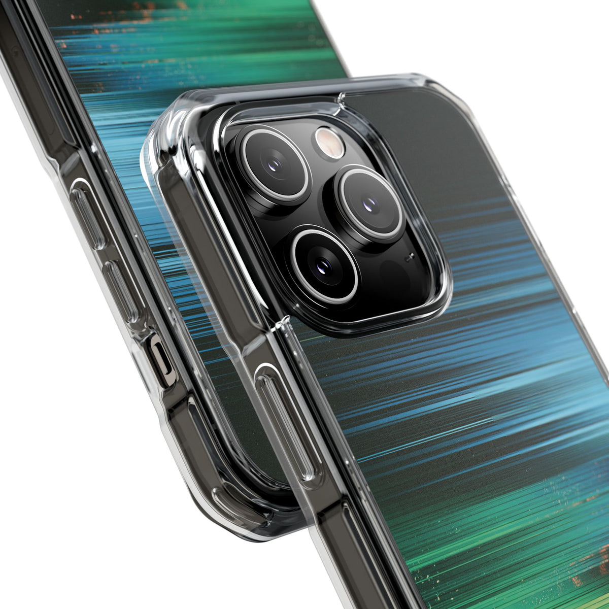 Digital Shoreline Drift · Clear Impact Magnetic Phone Case for iPhone · Teal