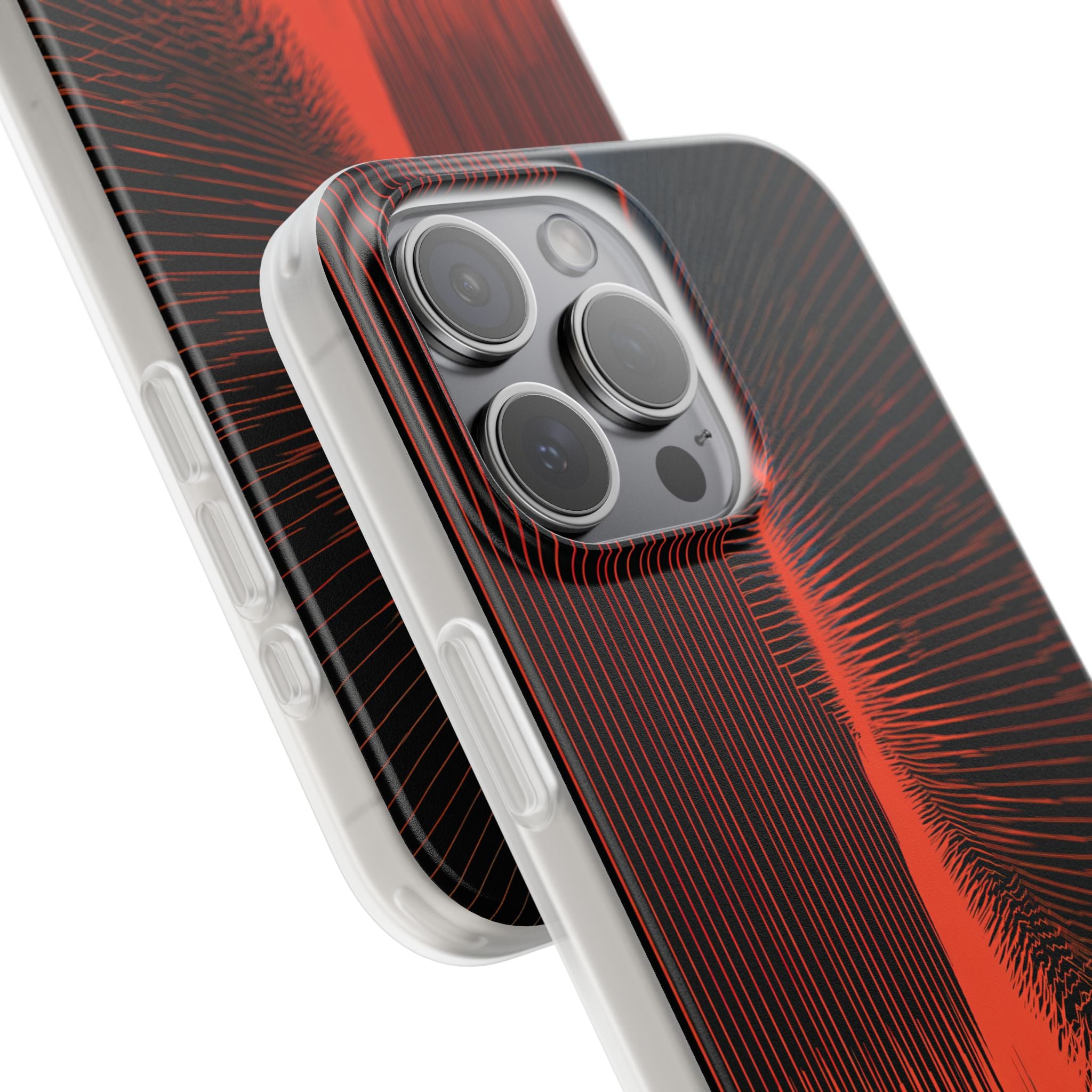 Red Lite Phone Case for iPhone - Crimson Frequency Pulse