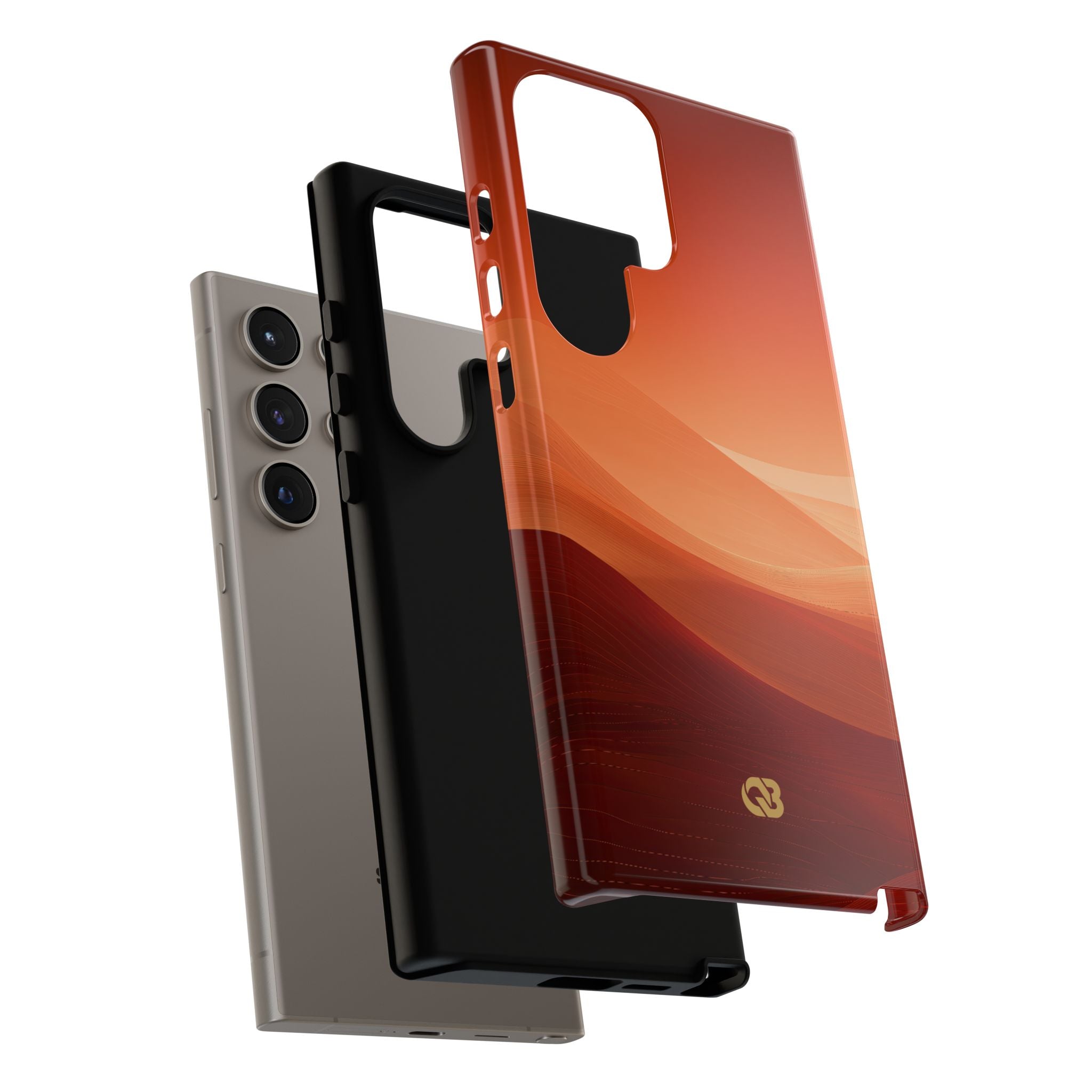 Orange Tough Phone Case for Samsung - Crimson Dune Gradient