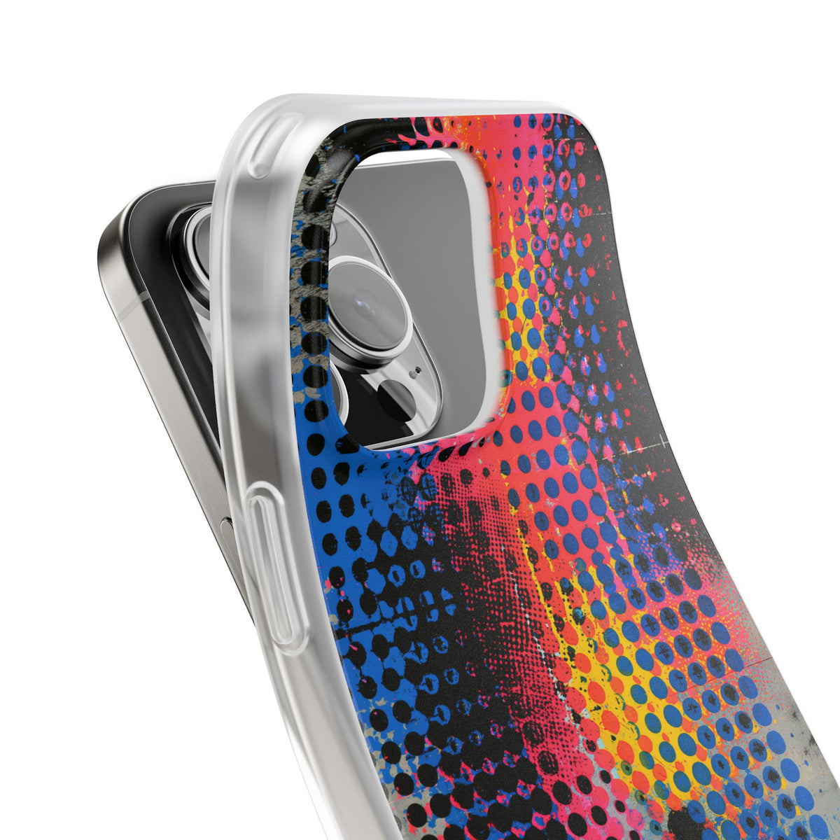 Chromatic Halftone Grid · Lite Phone Case for iPhone · Blue