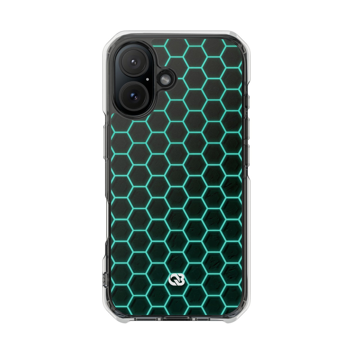 Neon Hex Spectrum · Clear Impact Magnetic Phone Case for iPhone · Teal