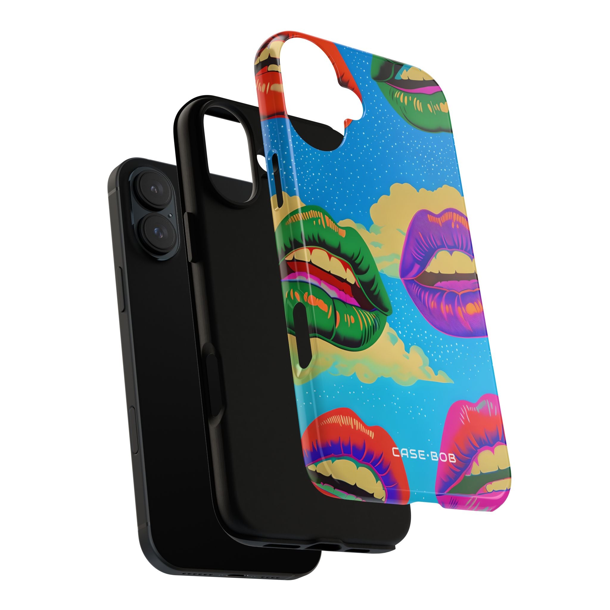 Bunte Lippen Raster iPhone 16 Plus Case - Tough