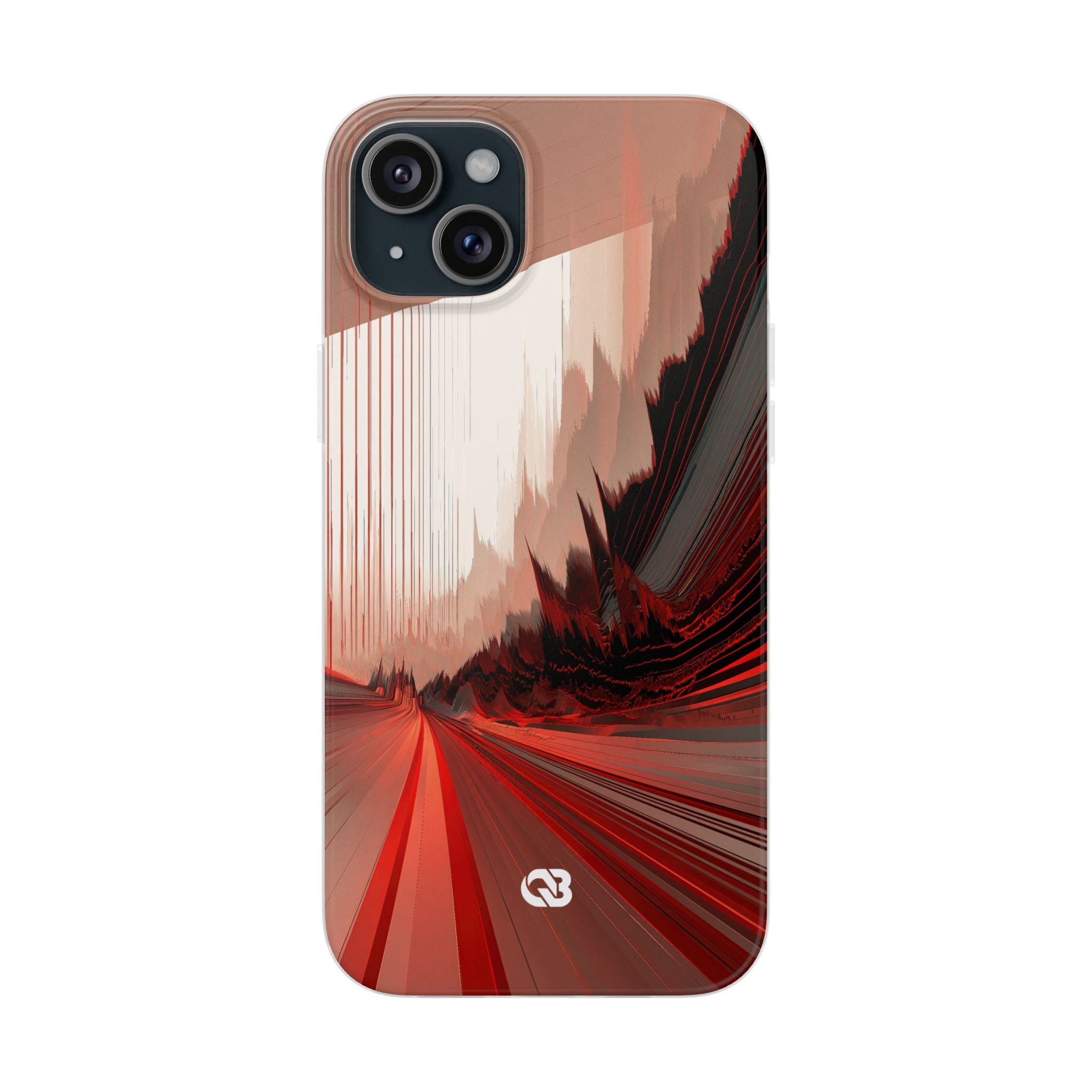 Red Lite Phone Case for iPhone - Crimson Pulse Horizon
