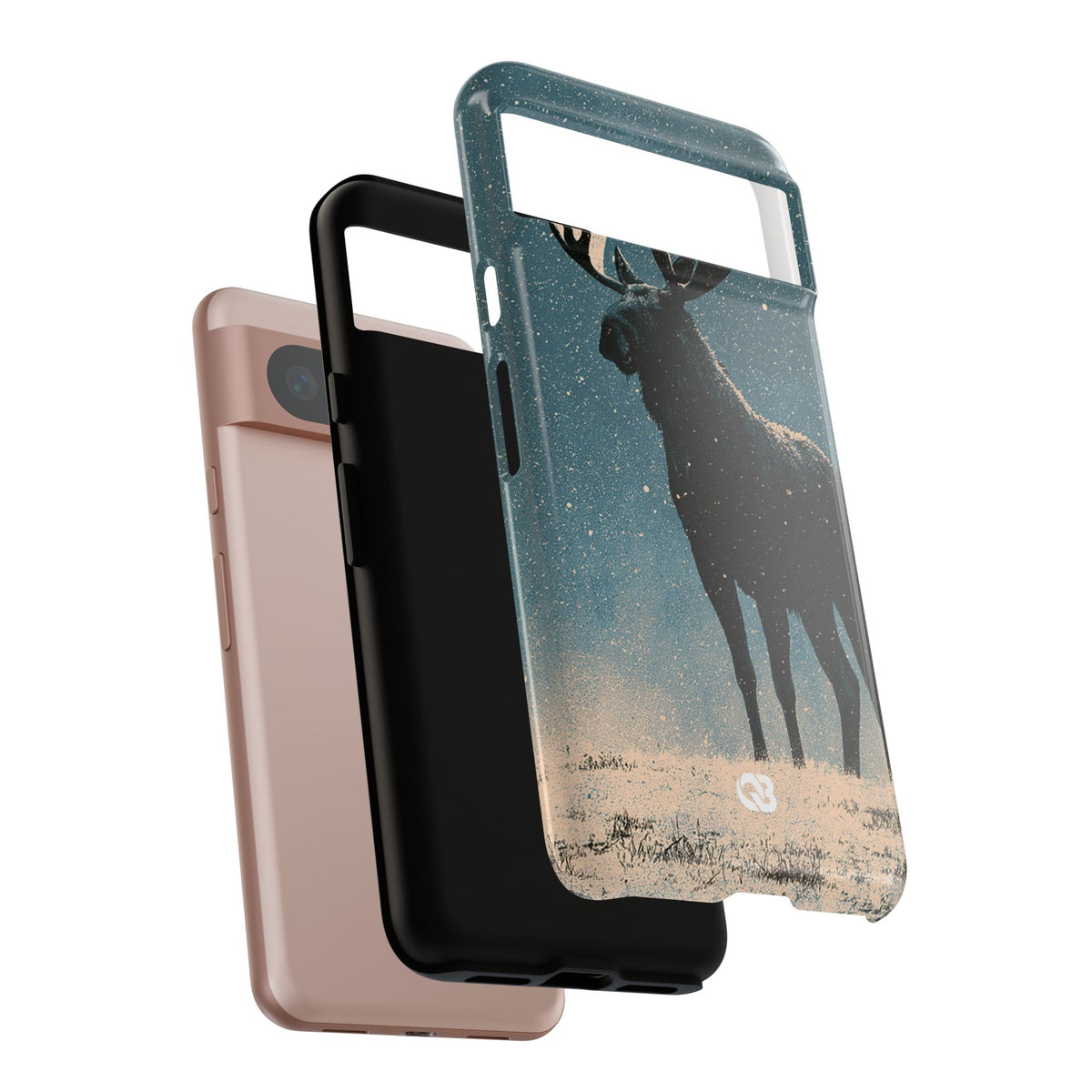 Nordic Boreal Moose · Tough Phone Case for Pixel · Blue
