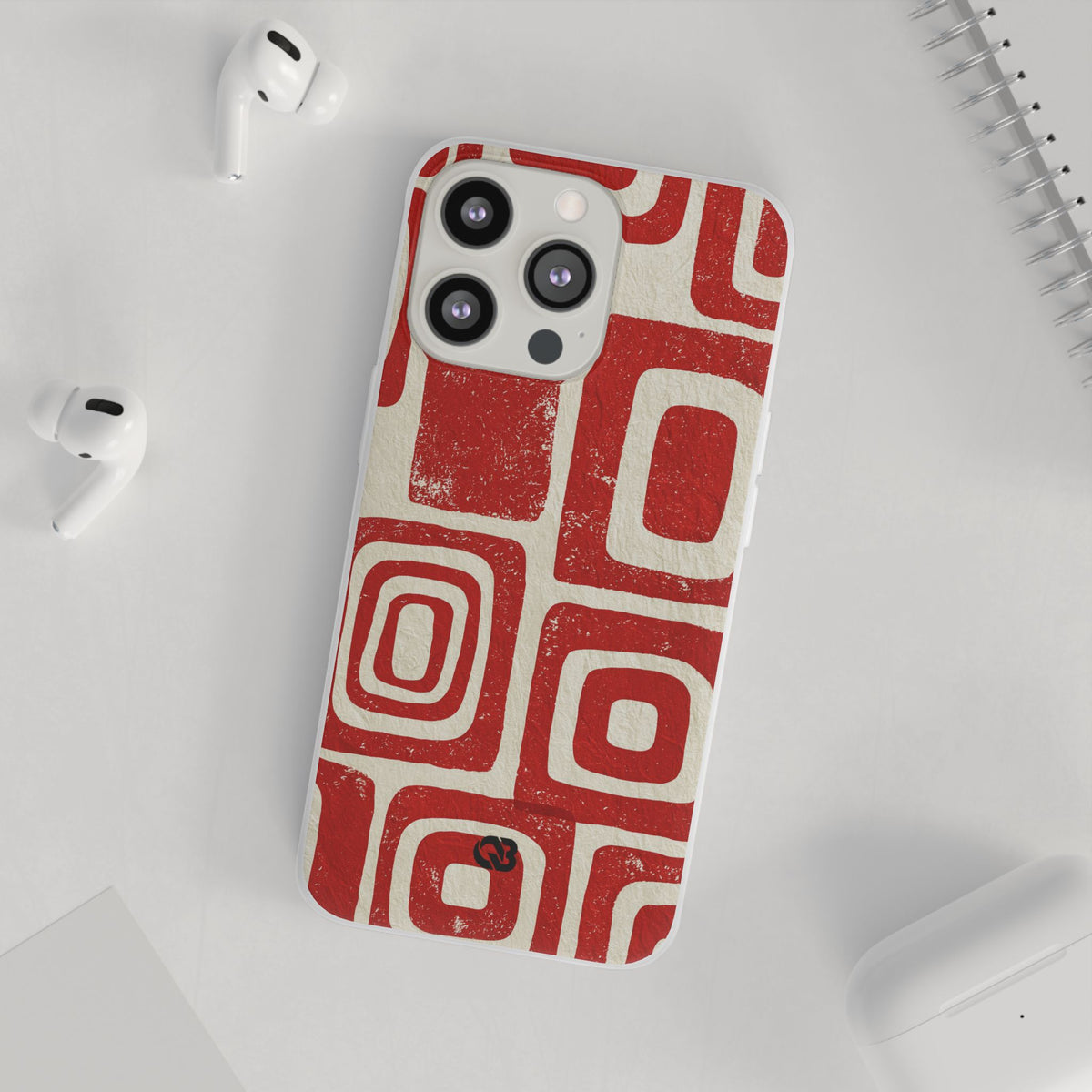 Vermilion Block Motif · Lite Phone Case for iPhone · Red