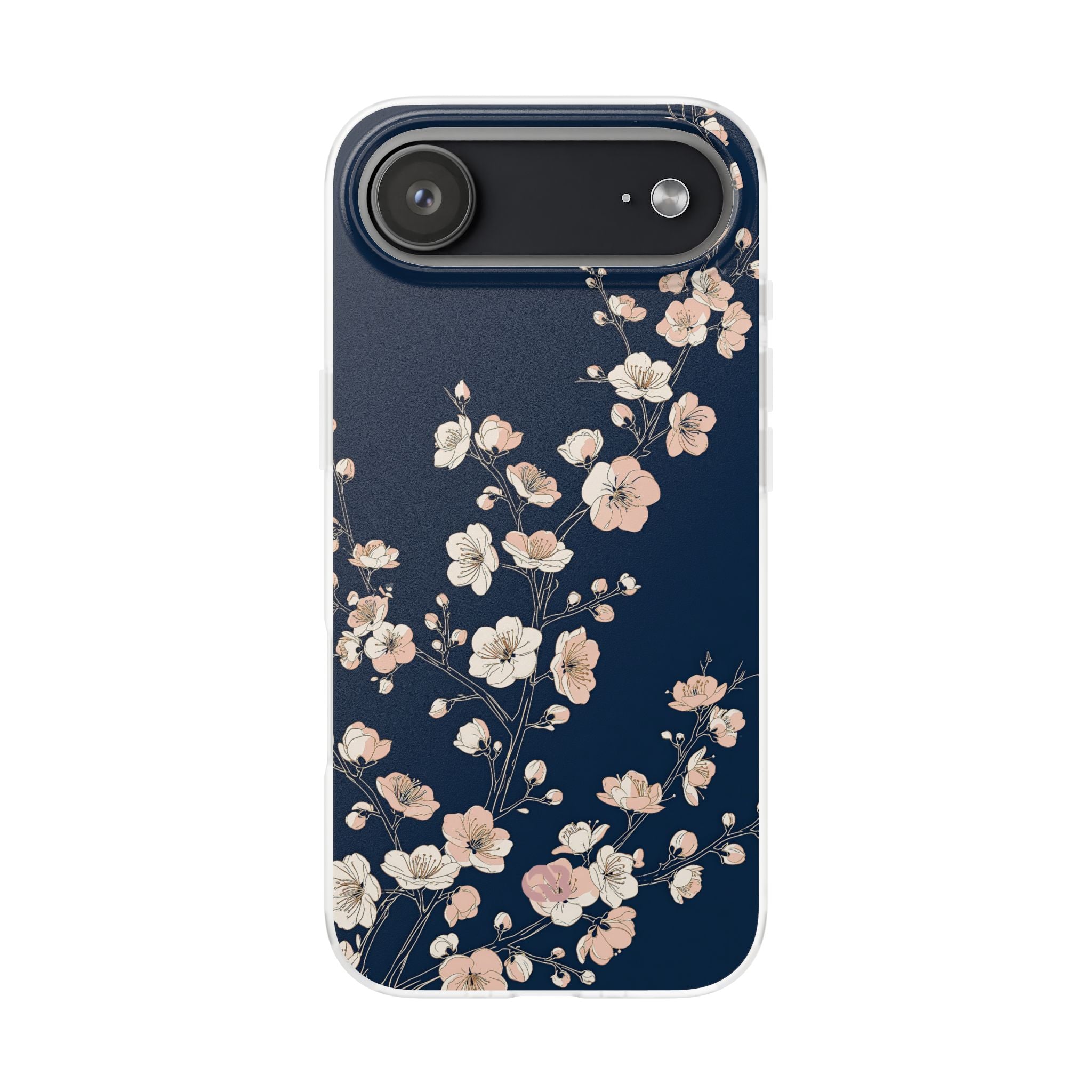 Blue Lite Phone Case for iPhone - Midnight Peach Sakura