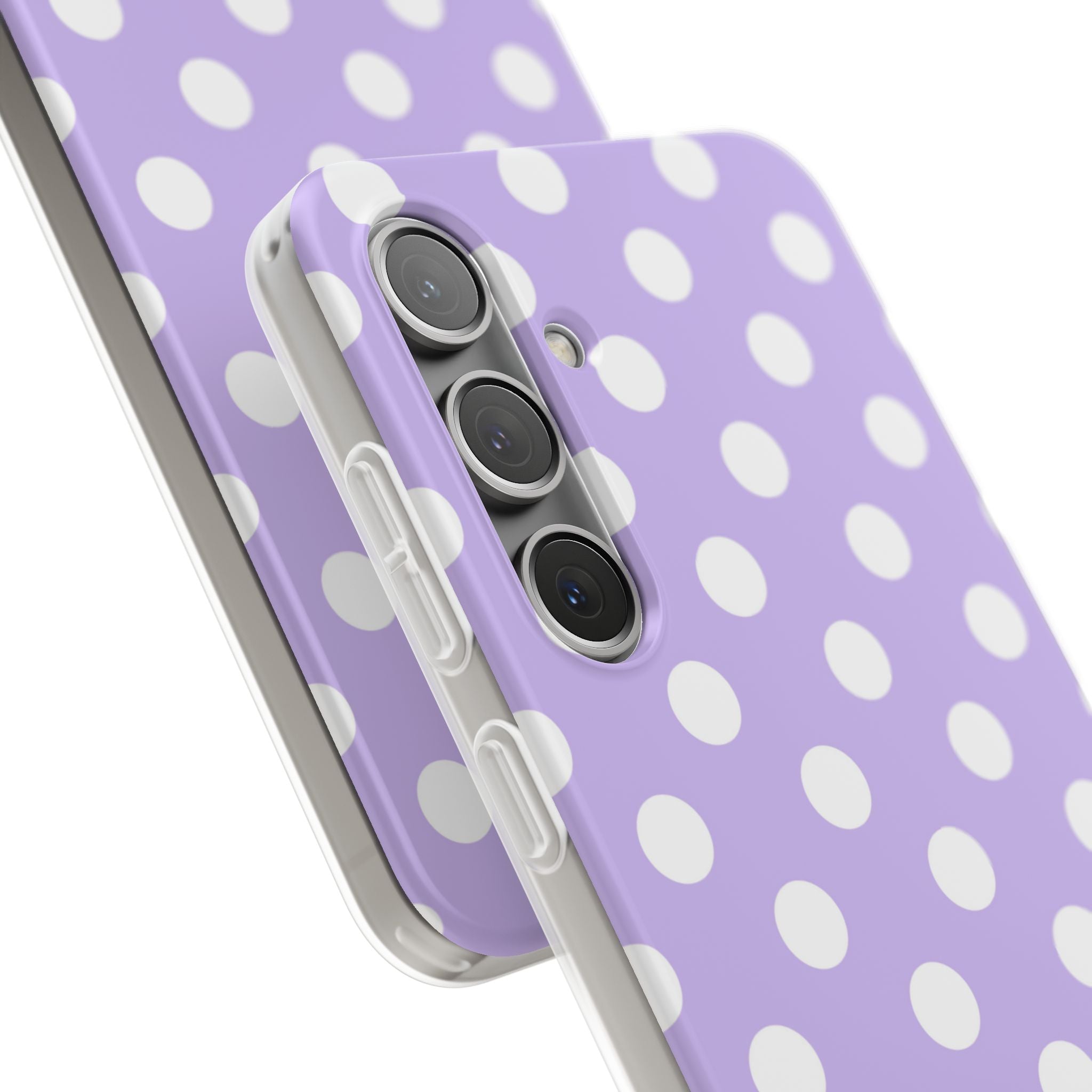 Lavender Polka Grid · Soft Phone Case for Samsung