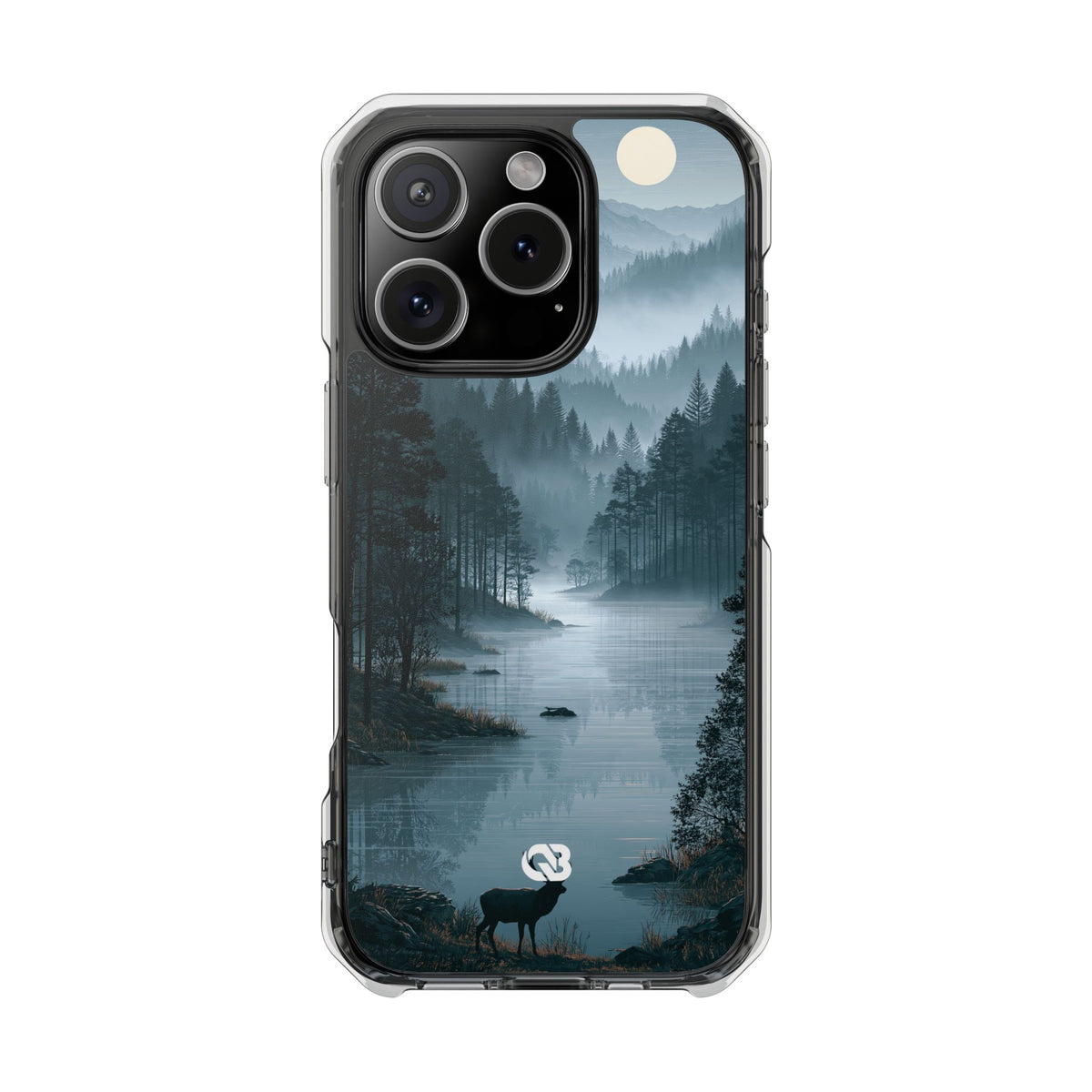 Silent Nordic Fjord · Clear Impact Magnetic Phone Case for iPhone · Blue