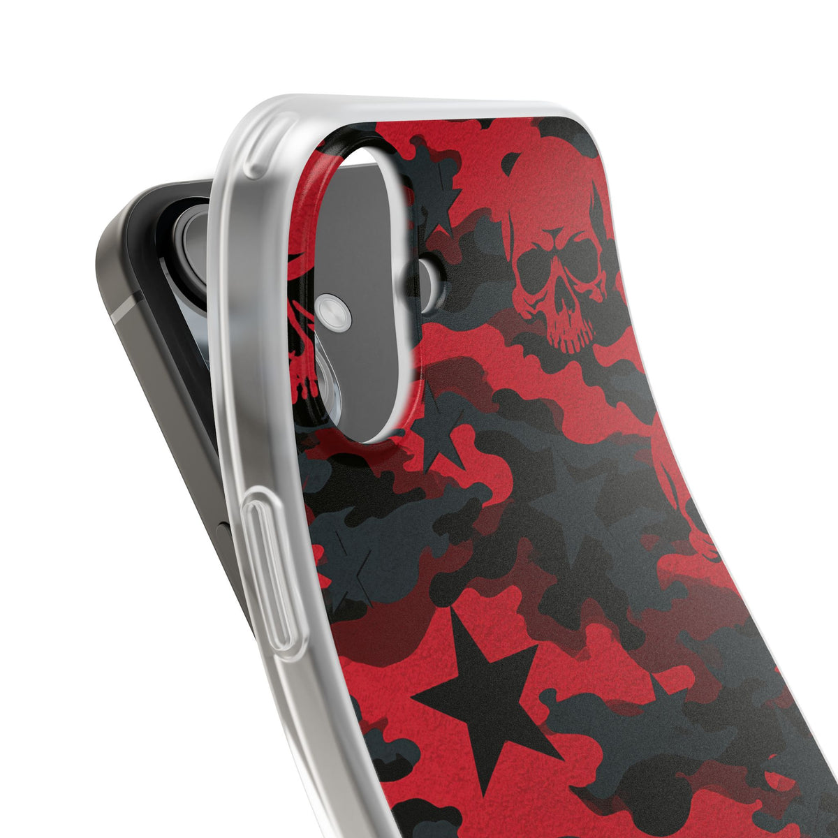Crimson Skull Camo · Lite Phone Case for iPhone · Red
