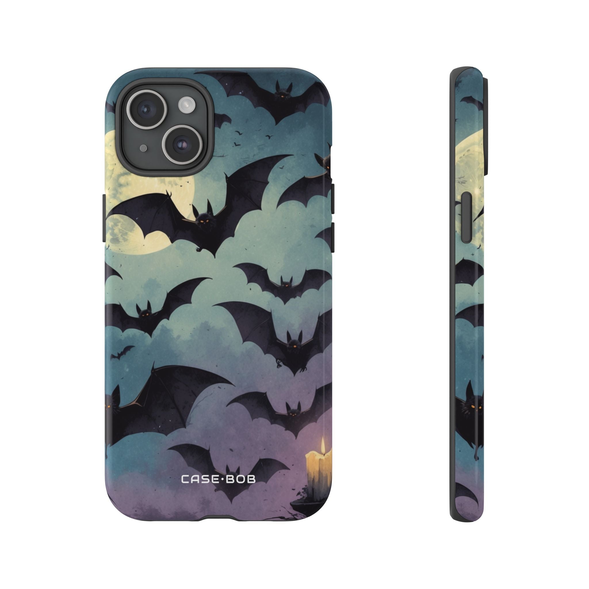 Glowing Bat Swarm iPhone 15 Plus Case - Tough