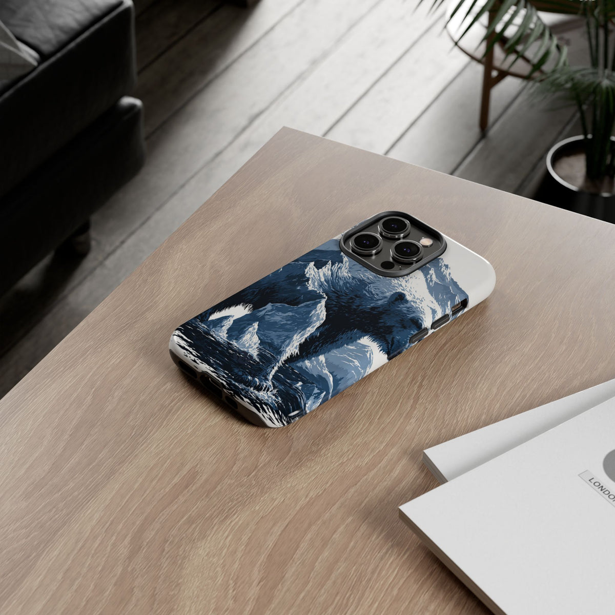 Fjord Summit Bear · Tough Phone Case for iPhone · Blue