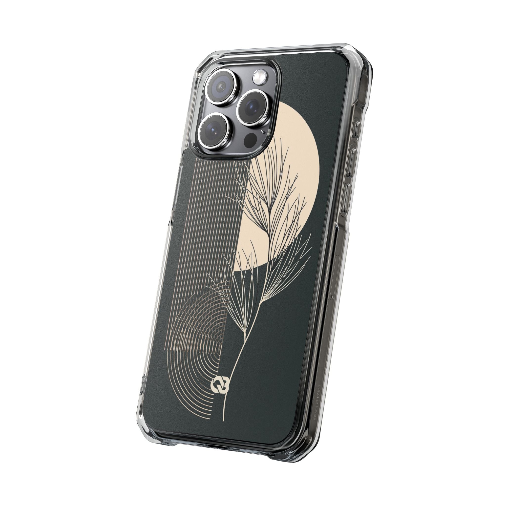 Black Impact MagSafe Phone Case for iPhone - Obsidian Sand Willow
