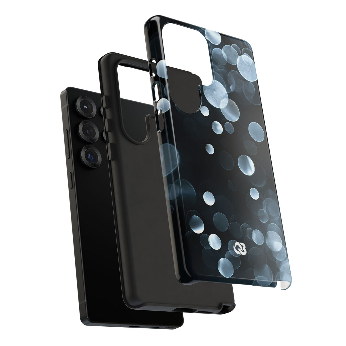 Black Tough Phone Case for Samsung - Silver Orbit Glow