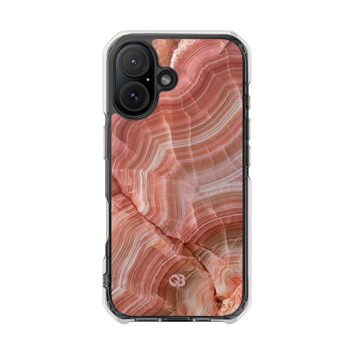 Blushing Rose Strata · Clear Impact Magnetic Phone Case for iPhone · Pink