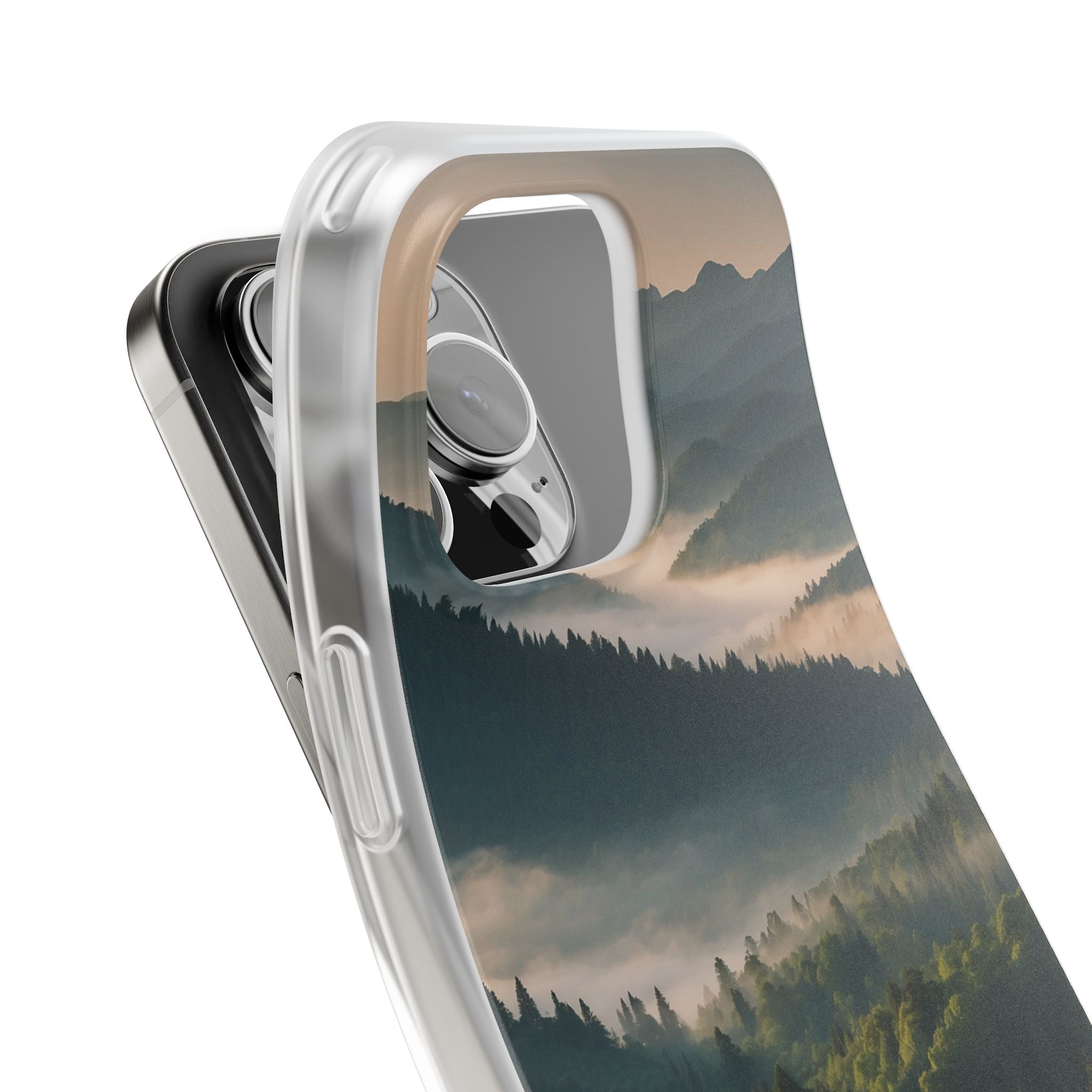Foggy Mountain Ridge · Soft Phone Case for iPhone