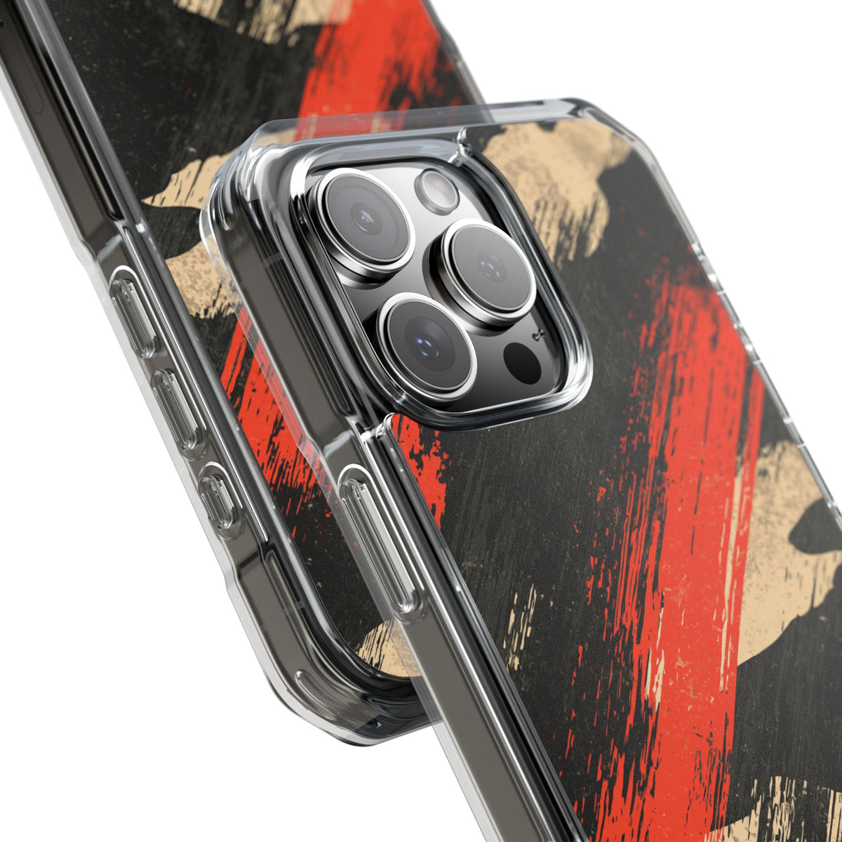 Urban Slash Camo · Clear Impact Magnetic Phone Case for iPhone · Black