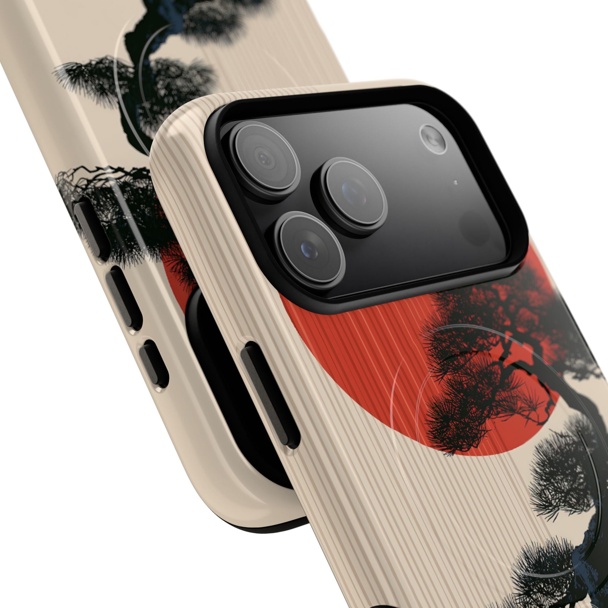 Beige Tough 2.0 Magsafe Phone Case for iPhone - Kyoto Crimson Pine