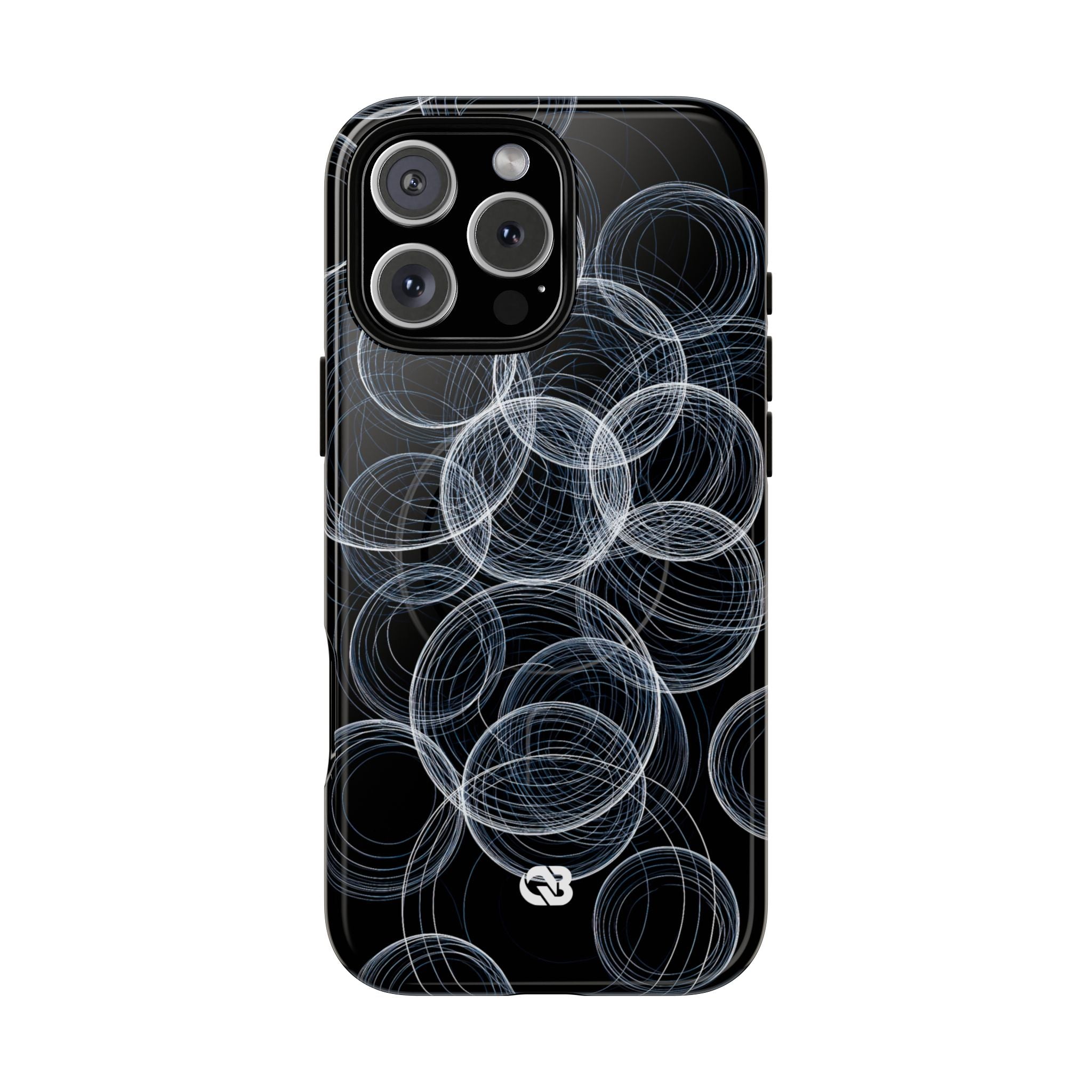 Black Tough 2.0 Magsafe Phone Case for iPhone - Frosted Ring Matrix