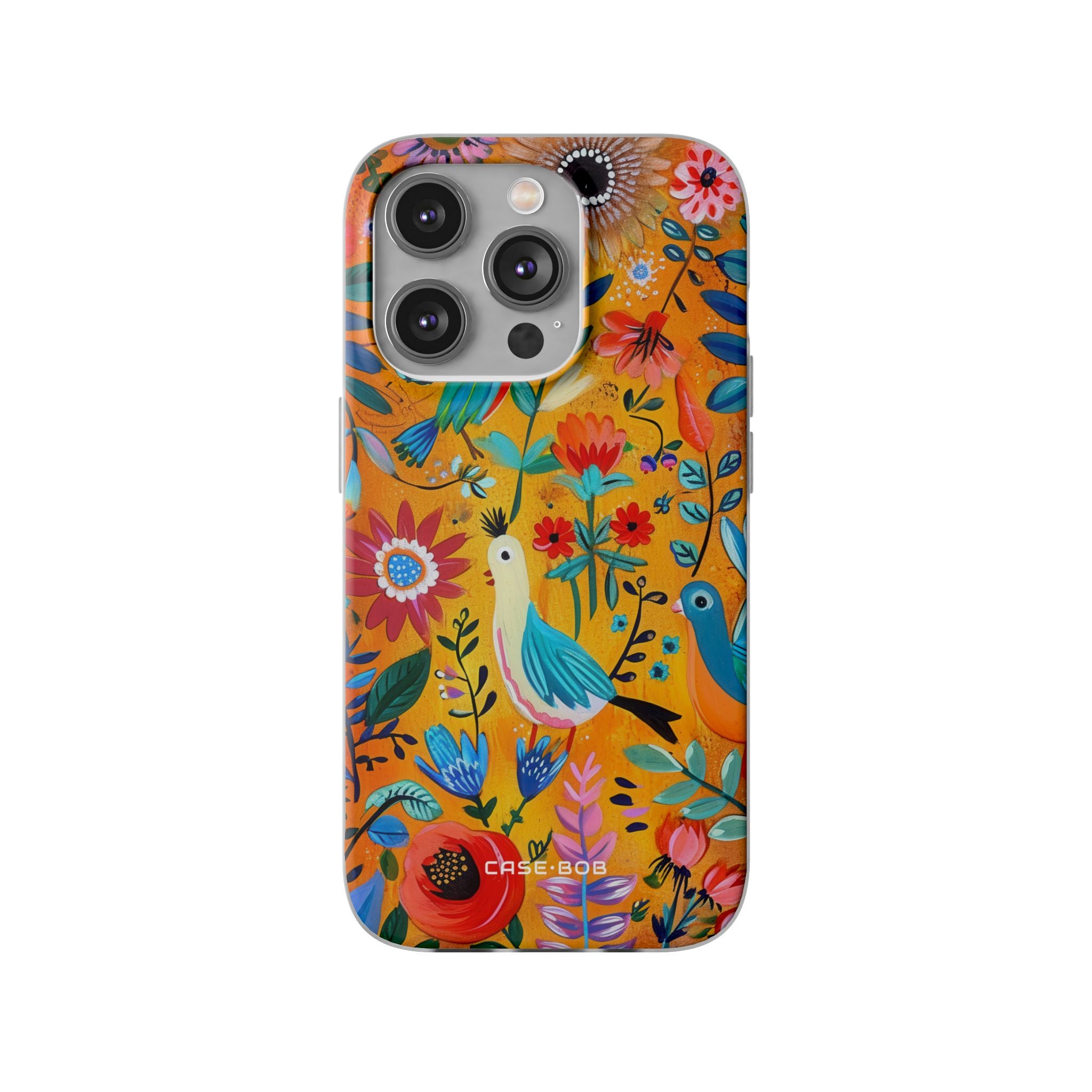 Bunte Vögel Blühen iPhone 14 Pro Case - Soft