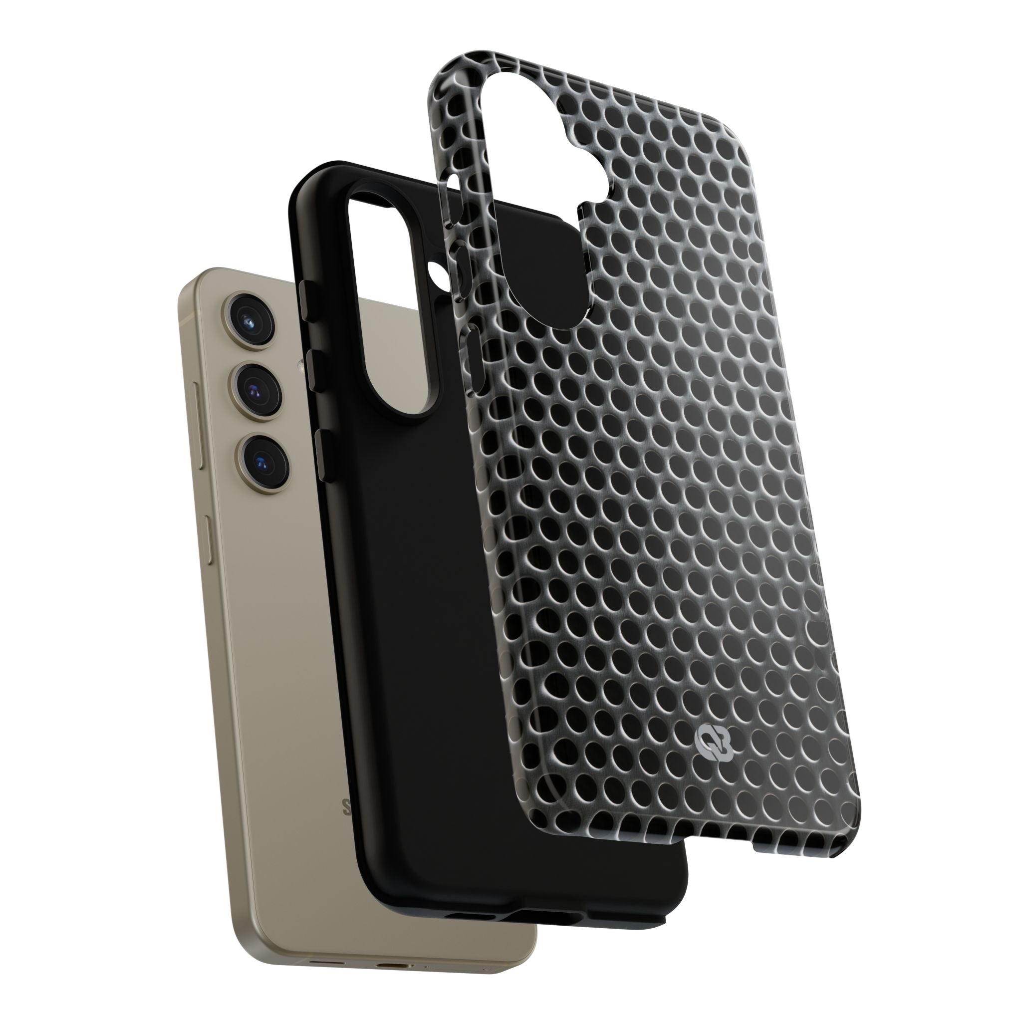 Silver Tough Phone Case for Samsung - Brutalist Steel Mesh