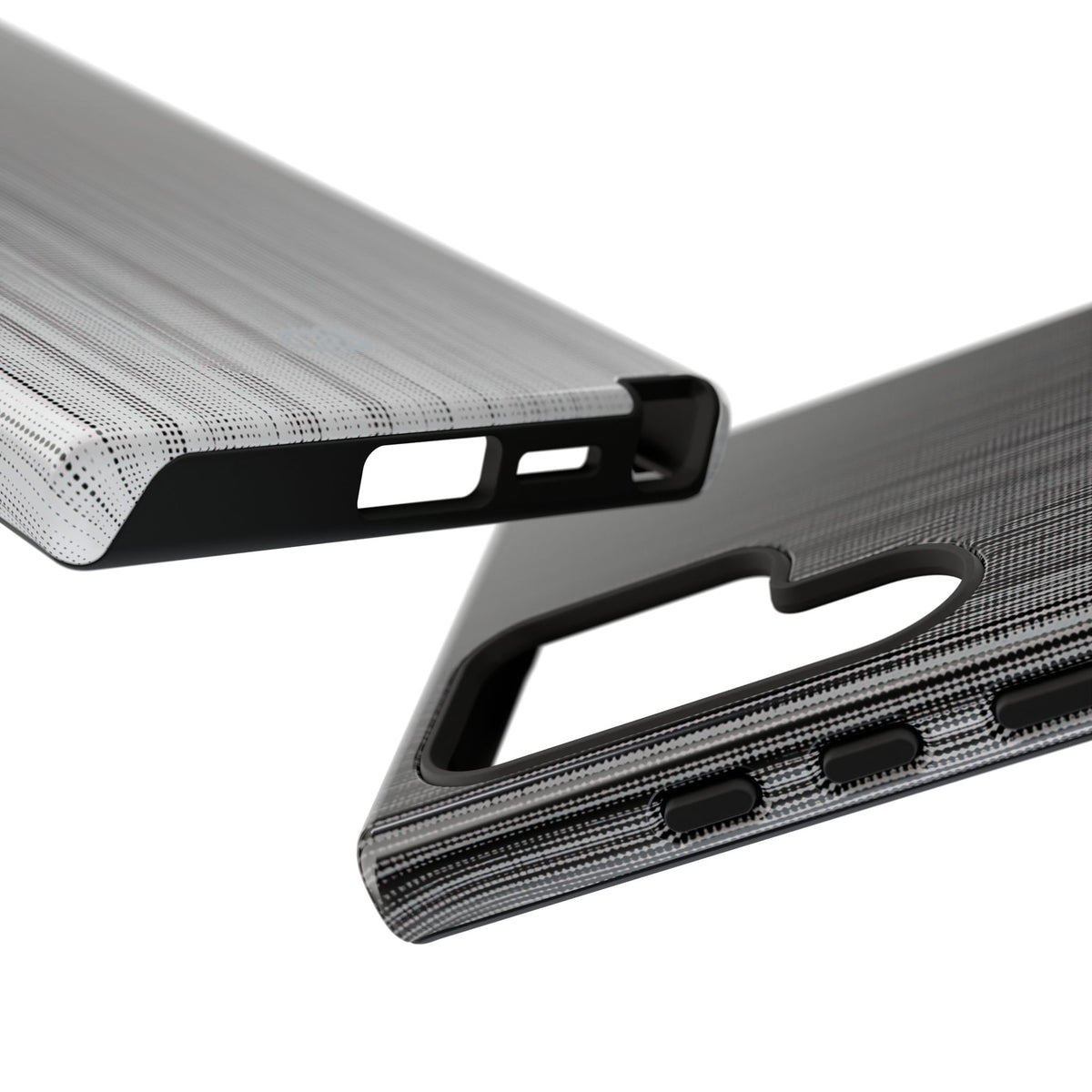 Grey Tough Phone Case for Samsung - Static Vertical Dither