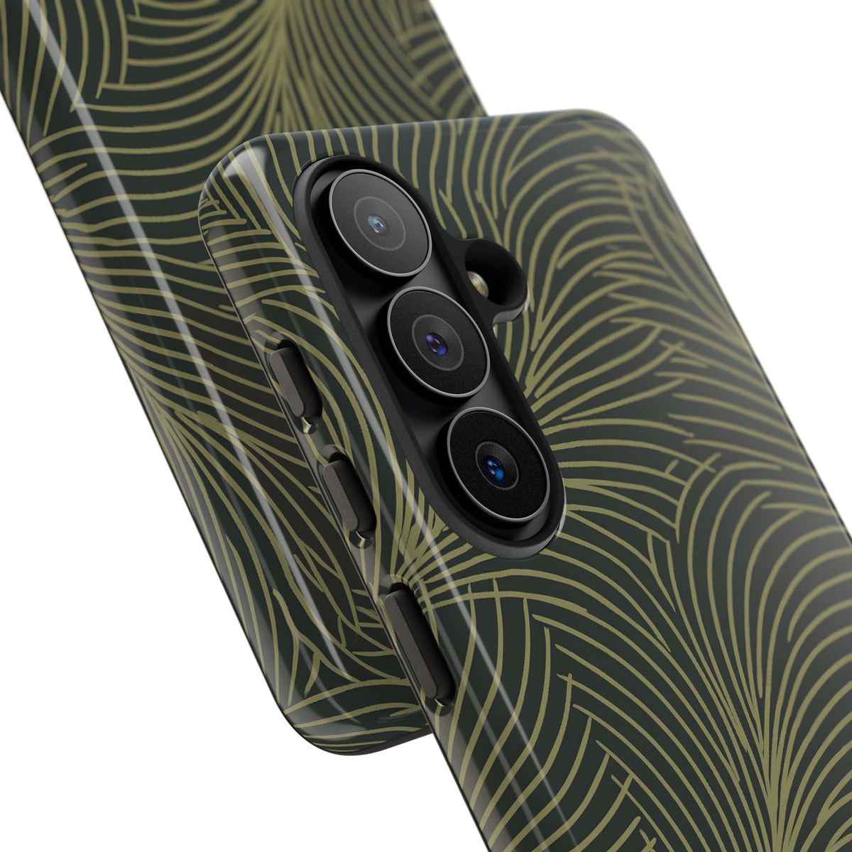 Green Tough Phone Case for Samsung - Dark Olive Plume