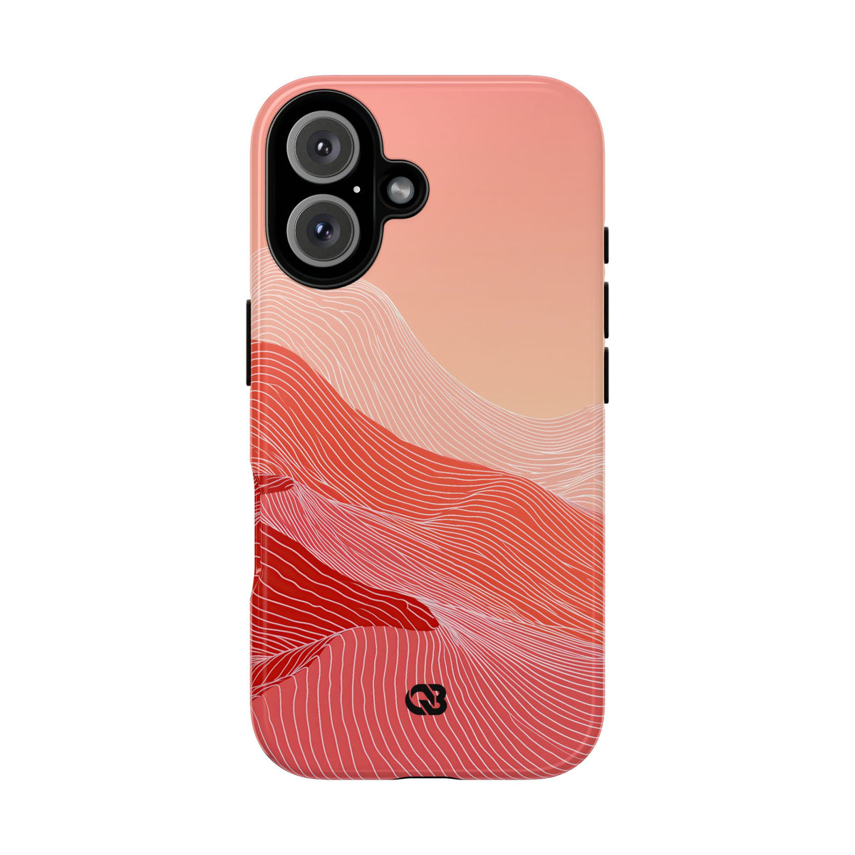 Red Tough Phone Case for iPhone - Crimson Ridge Contour