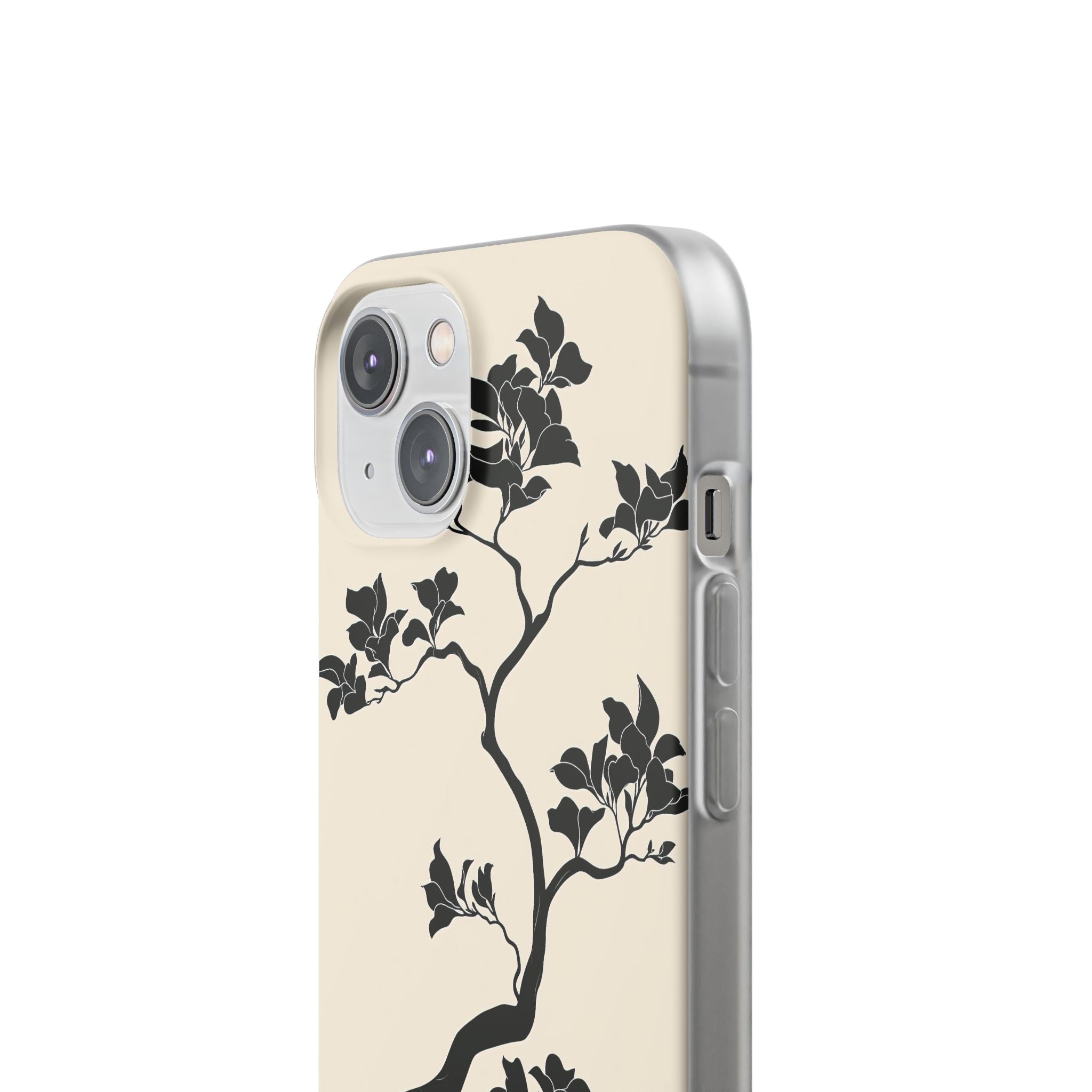 Beige Lite Phone Case for iPhone - Obsidian Bonsai Silhouette