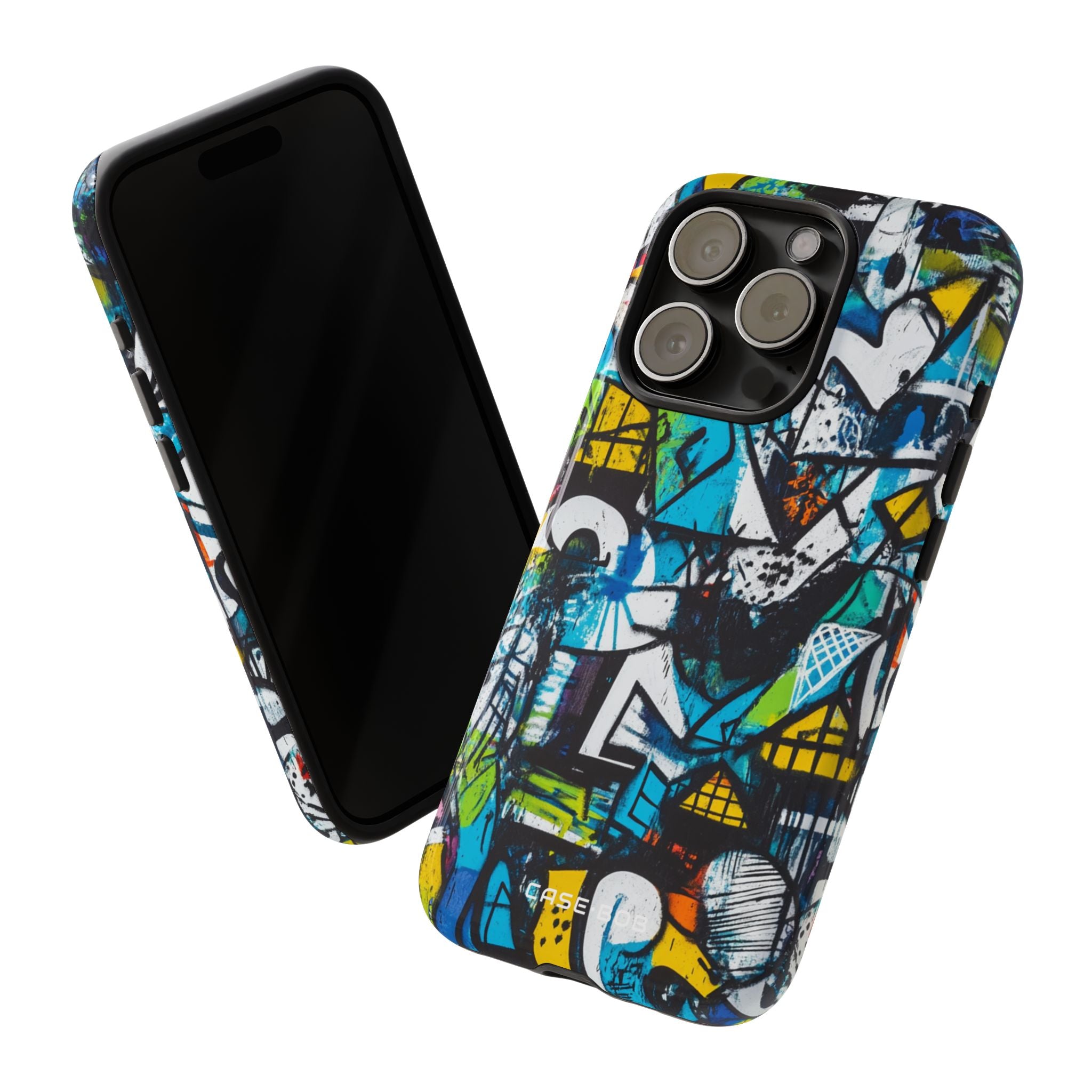 Weißes Ripple Drift iPhone 15 Pro Case - Tough