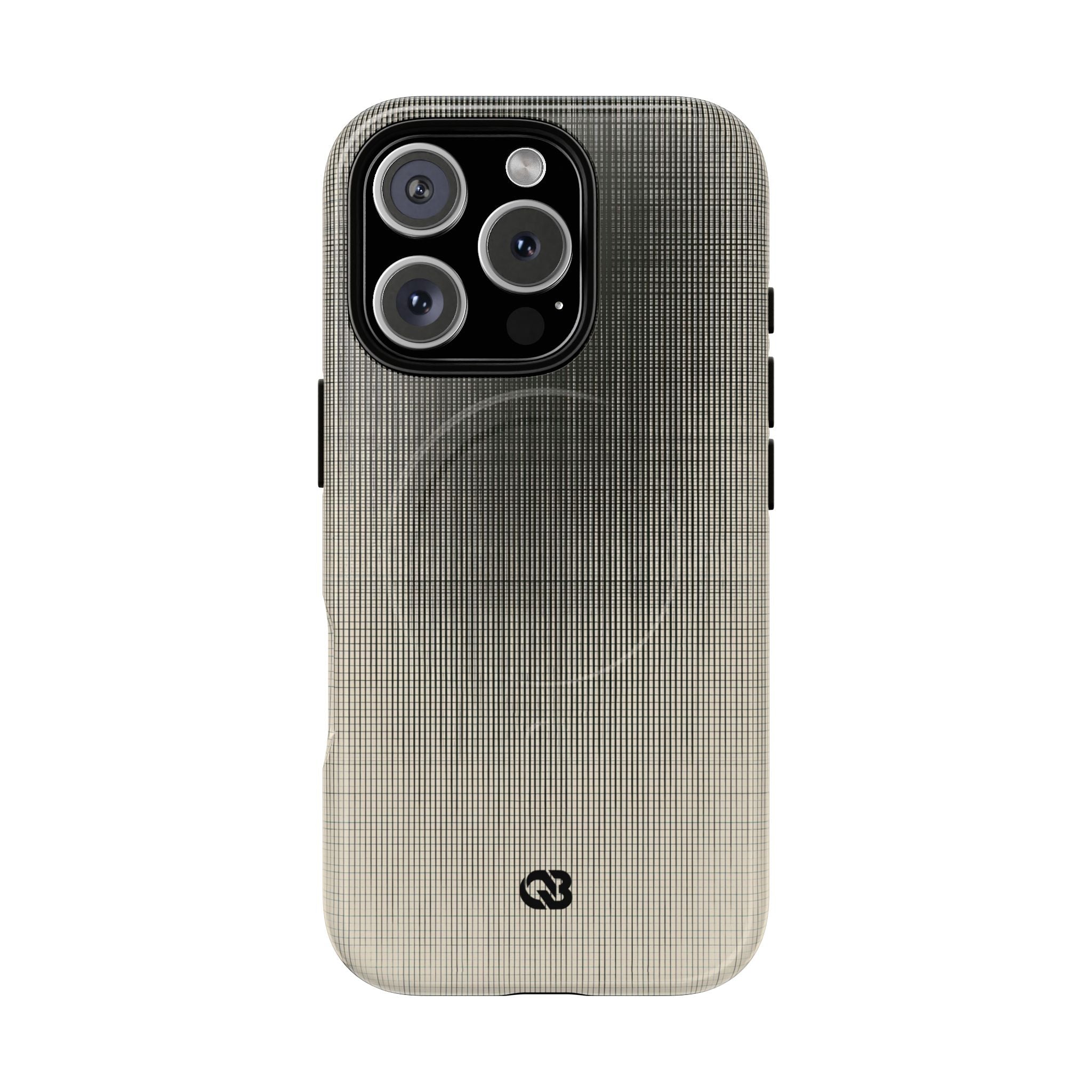 Beige Tough 2.0 Magsafe Phone Case for iPhone - Carbon Screen Grid