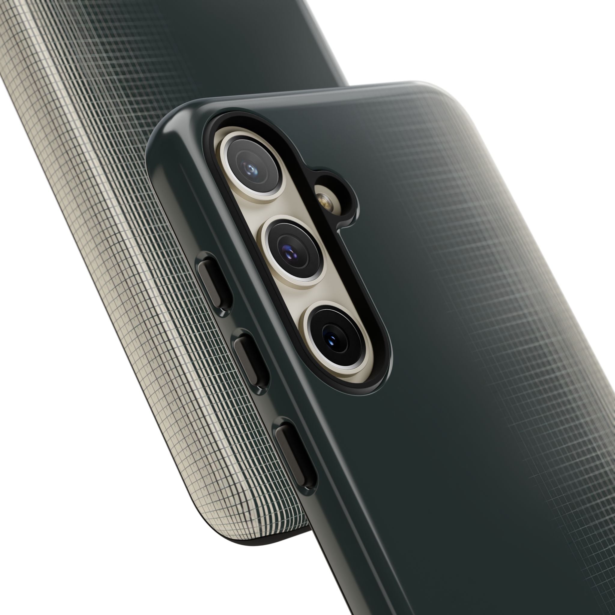 Grey Tough Phone Case for Samsung - Charcoal Tech Grid