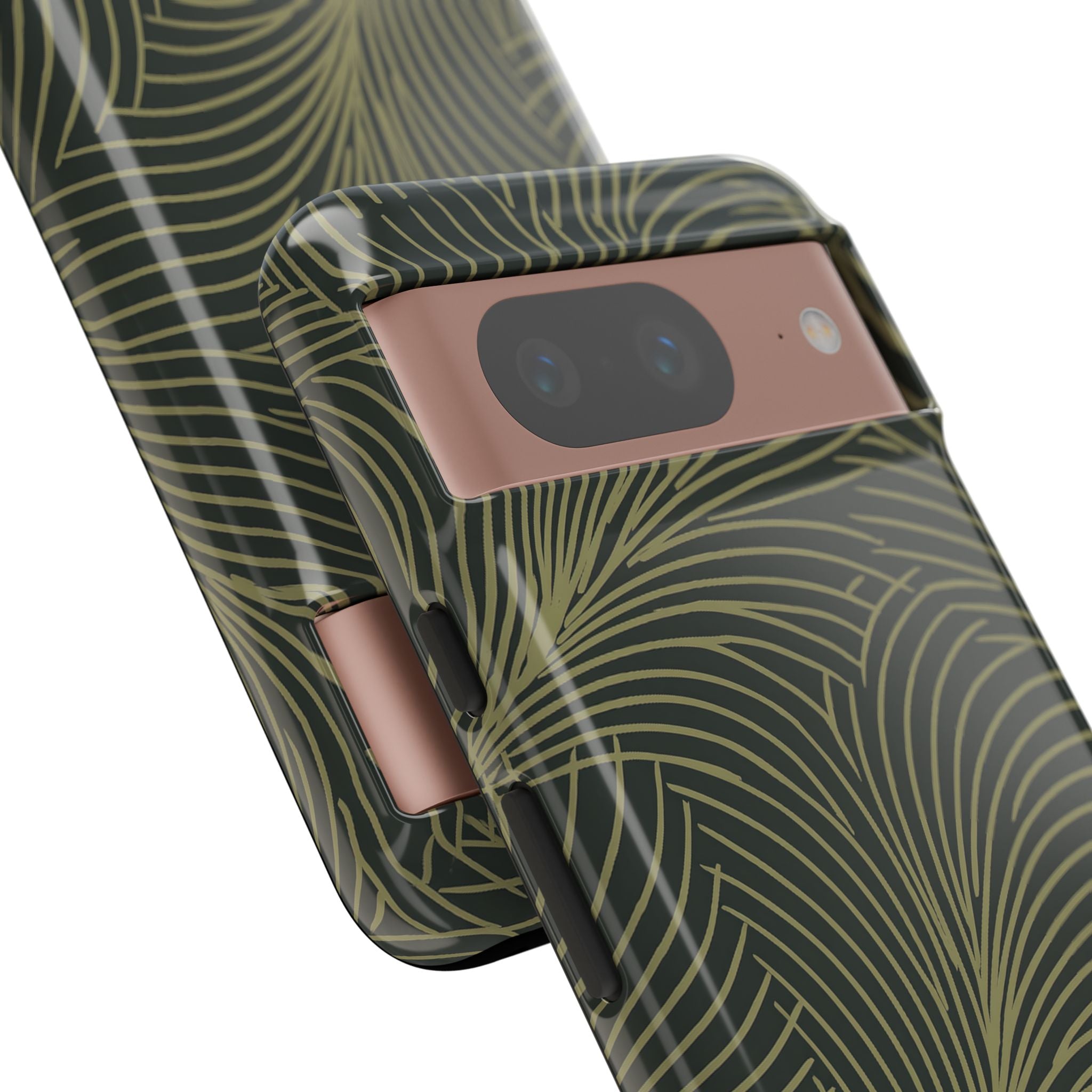 Green Tough Phone Case for Google Pixel - Dark Olive Plume