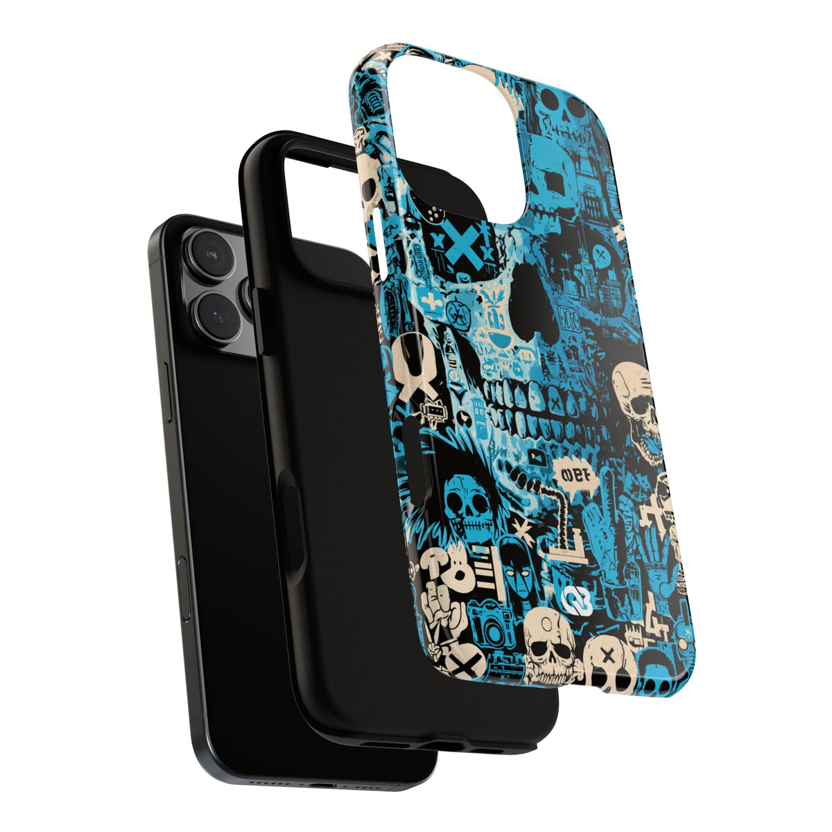 Electric Skull Graffiti · Tough Phone Case for iPhone · Blue