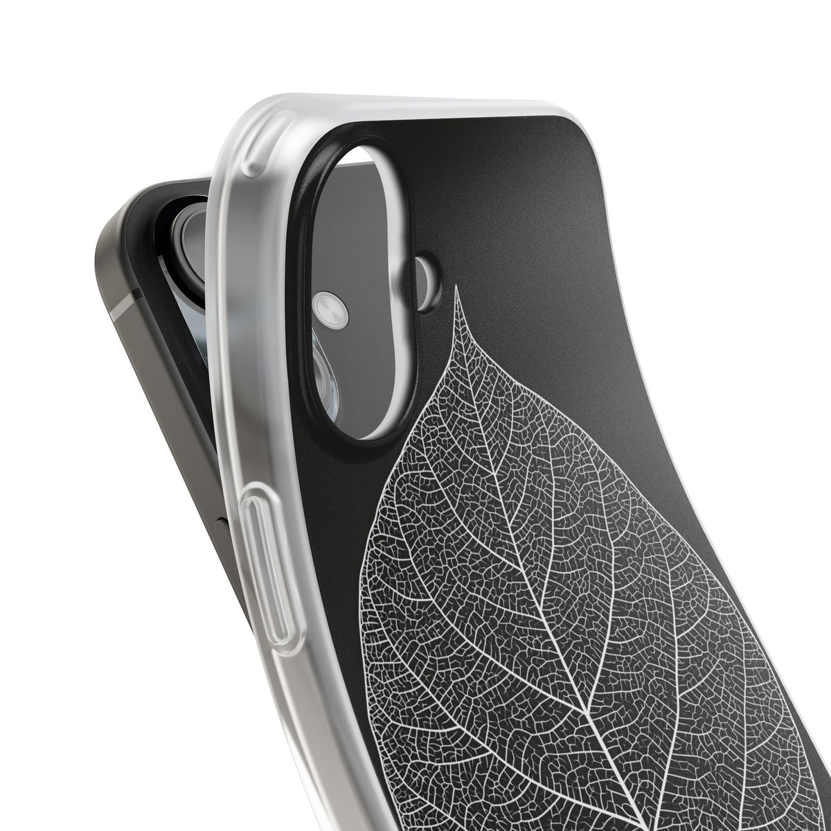 Monochrome Leaf Skeleton · Lite Phone Case for iPhone · Black