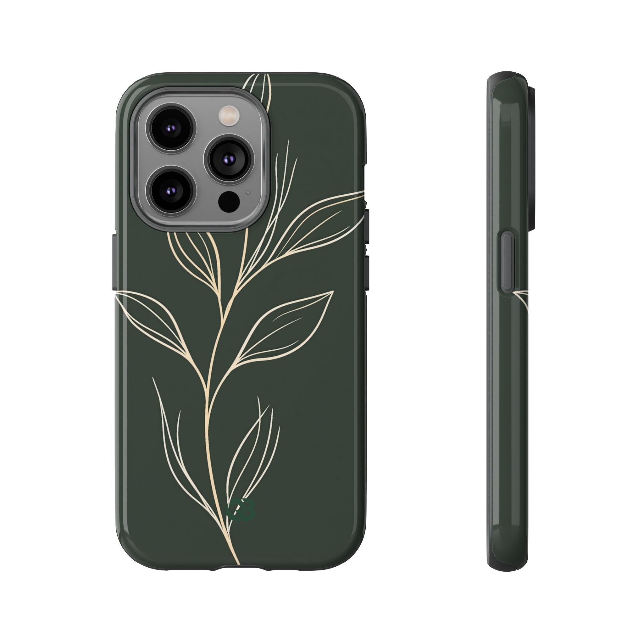 Green Tough Phone Case for iPhone - Deep Moss Willow
