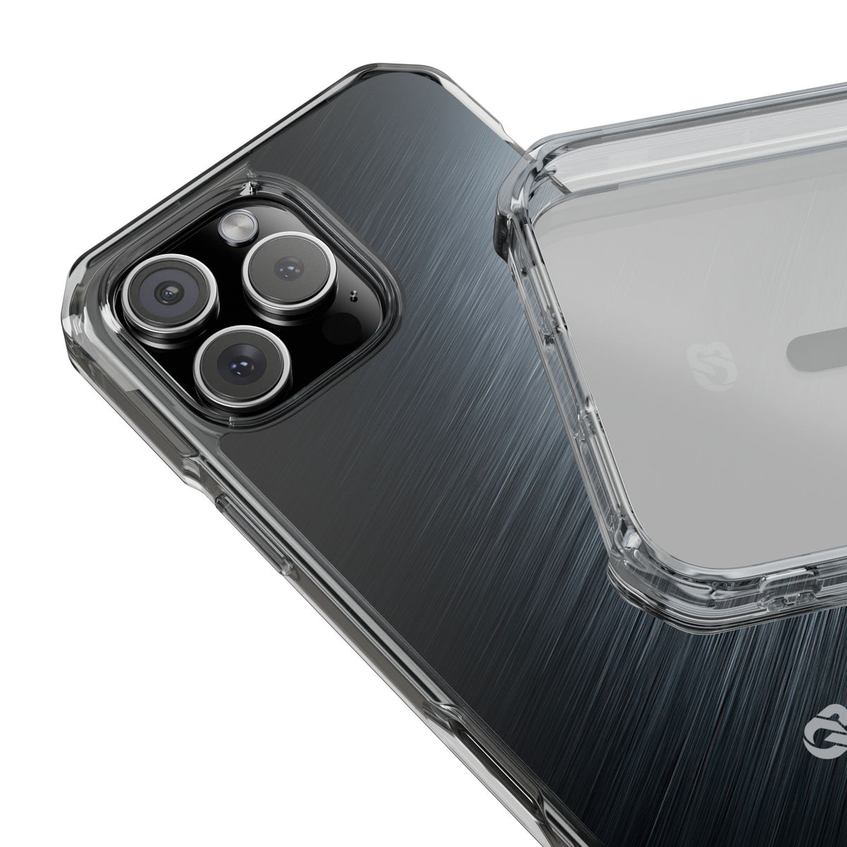 Grey Impact MagSafe Phone Case for iPhone - Charcoal Brushed Steel