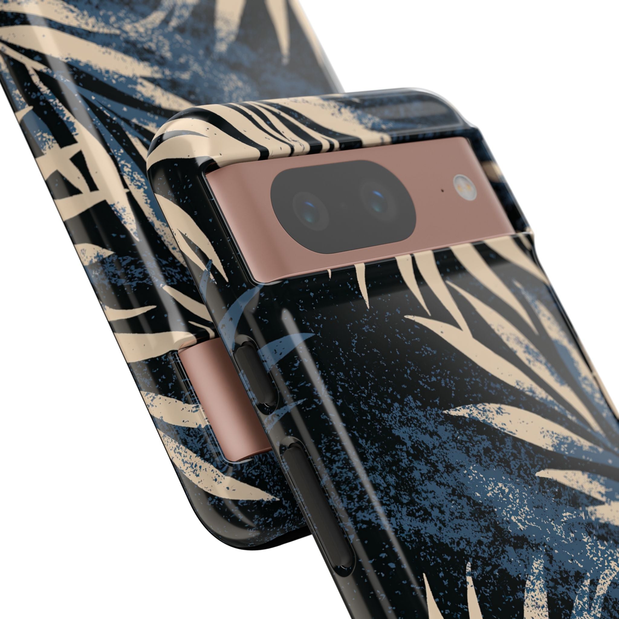 Blue Tough Phone Case for Google Pixel - Midnight Indigo Palm