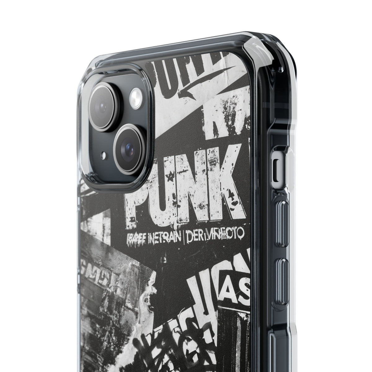 Underground Punk Collage · Clear Impact Magnetic Phone Case for iPhone · Black