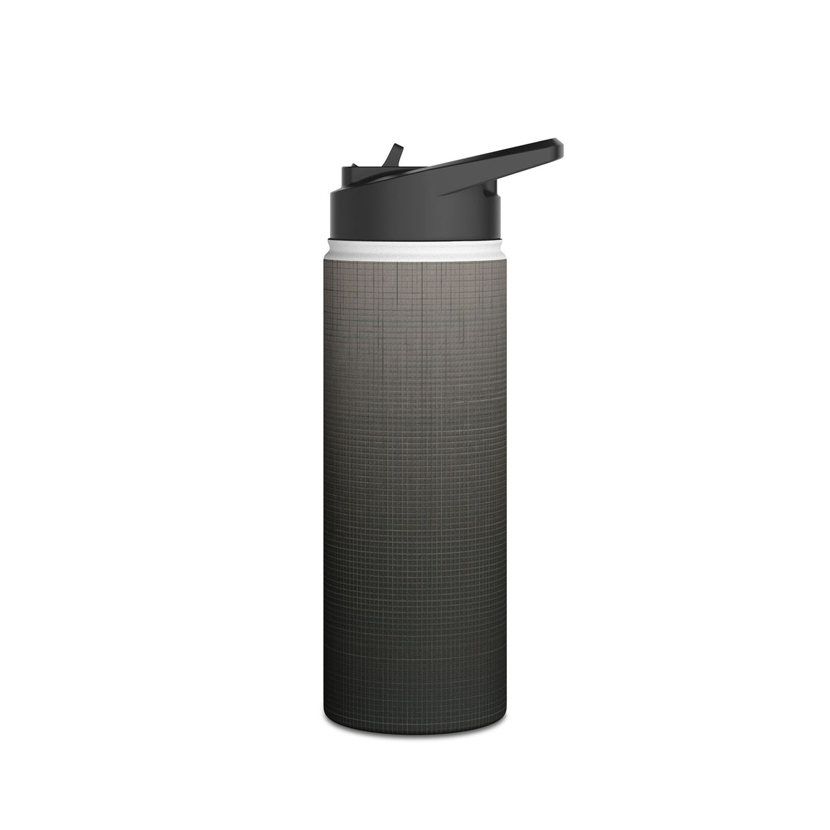 Monochrome Metric Grid · Insulated Water Bottle · Black
