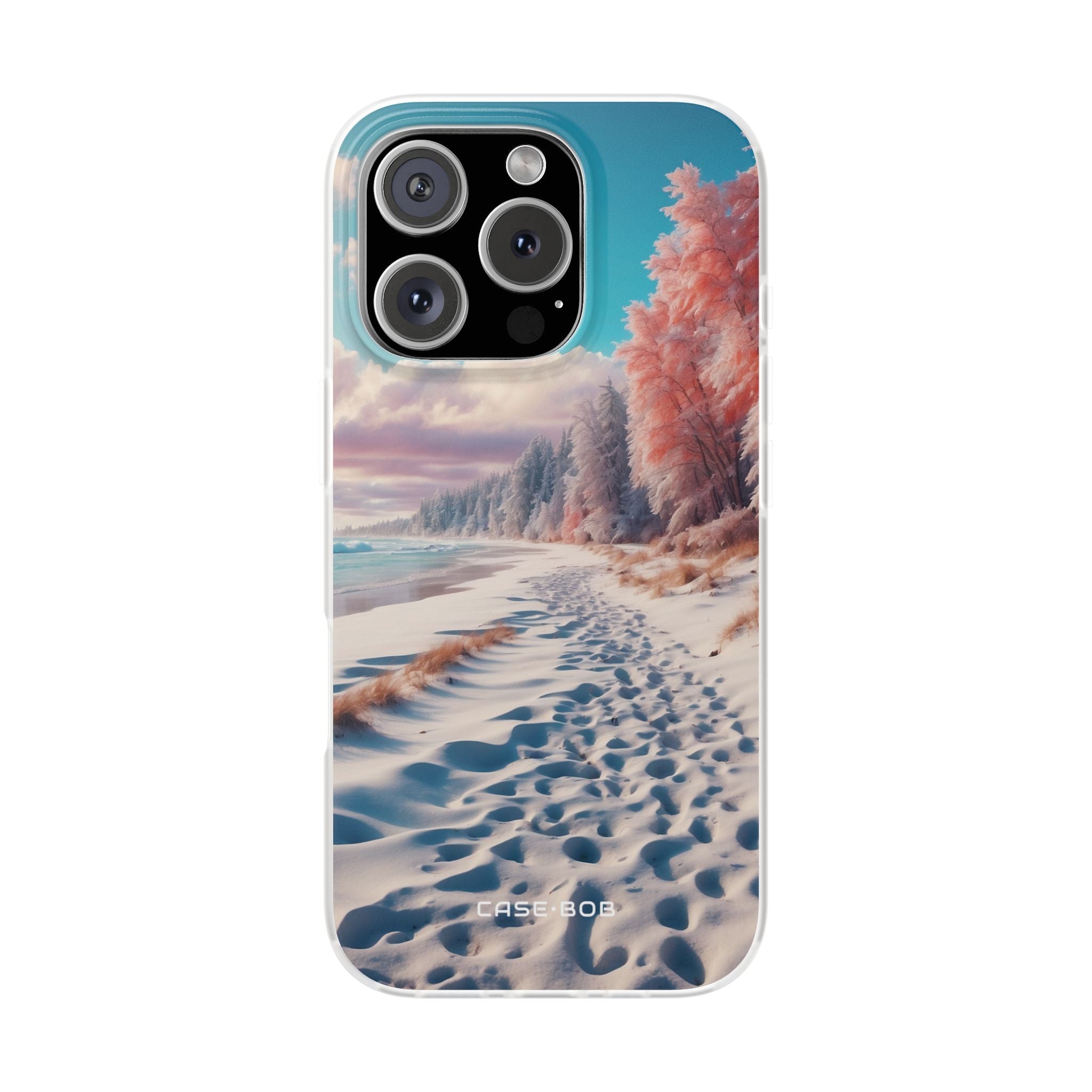 Snowy Footprints iPhone 16 Pro Case - Soft