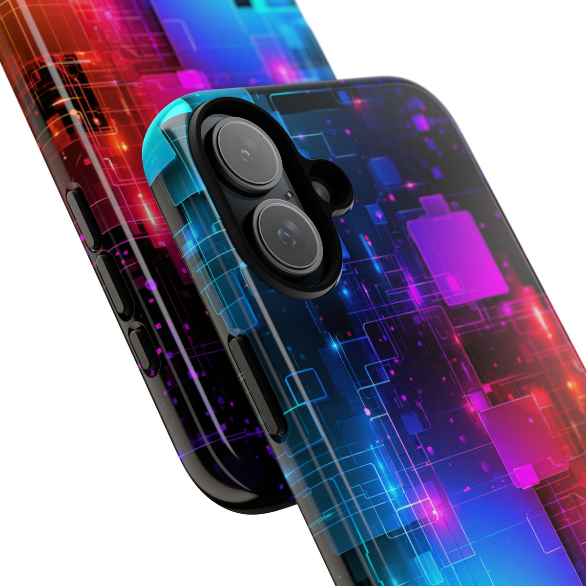 Spectral Circuit Grid · Tough Phone Case for iPhone · Black
