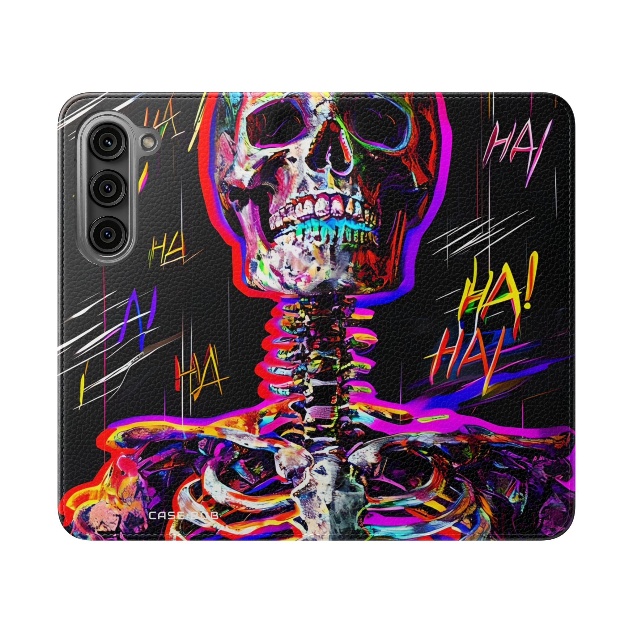 Neon Skeleton Laughter - Samsung S23 Case - Wallet