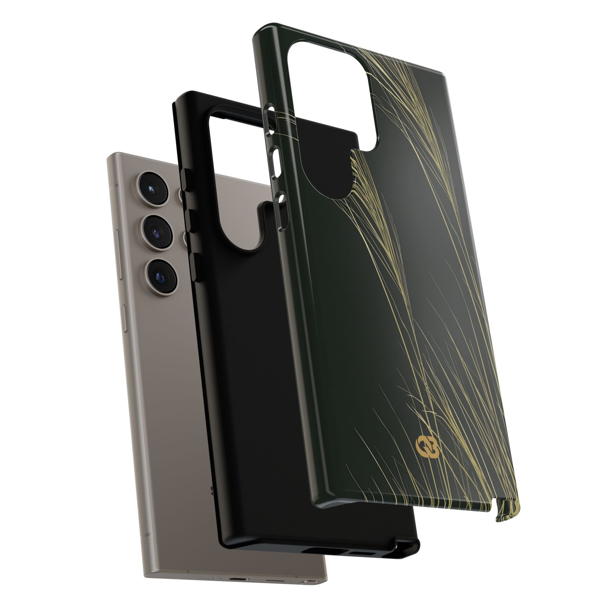 Green Tough Phone Case for Samsung - Midnight Gilded Grass
