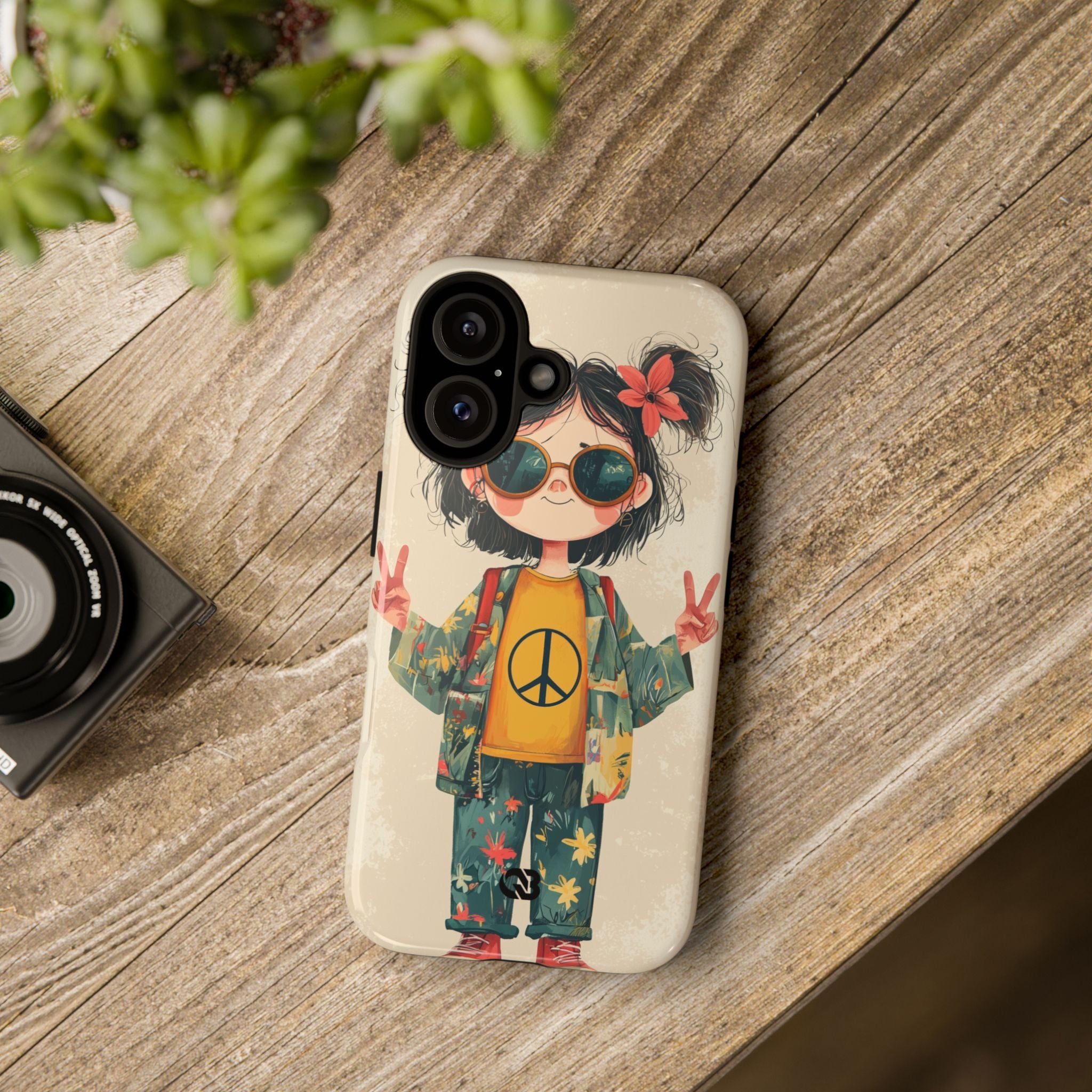 Retro Peace Girl · Tough Phone Case for iPhone