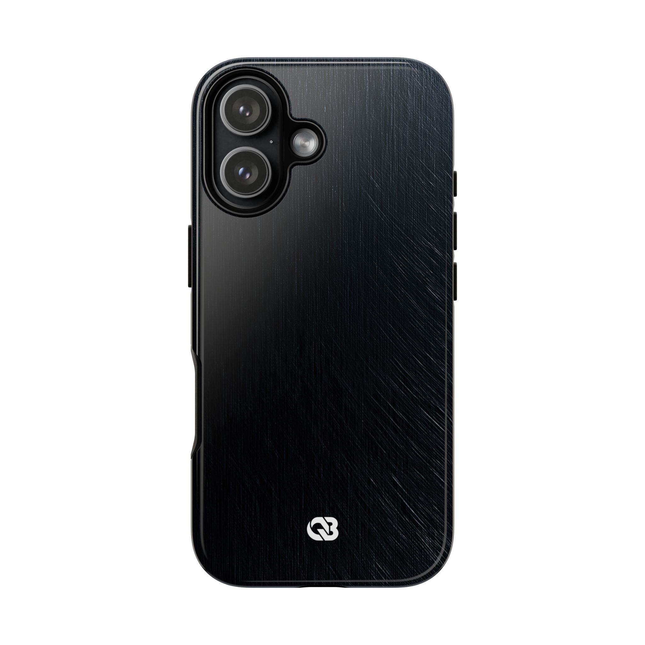 Black Tough Phone Case for iPhone - Midnight Brushed Grain